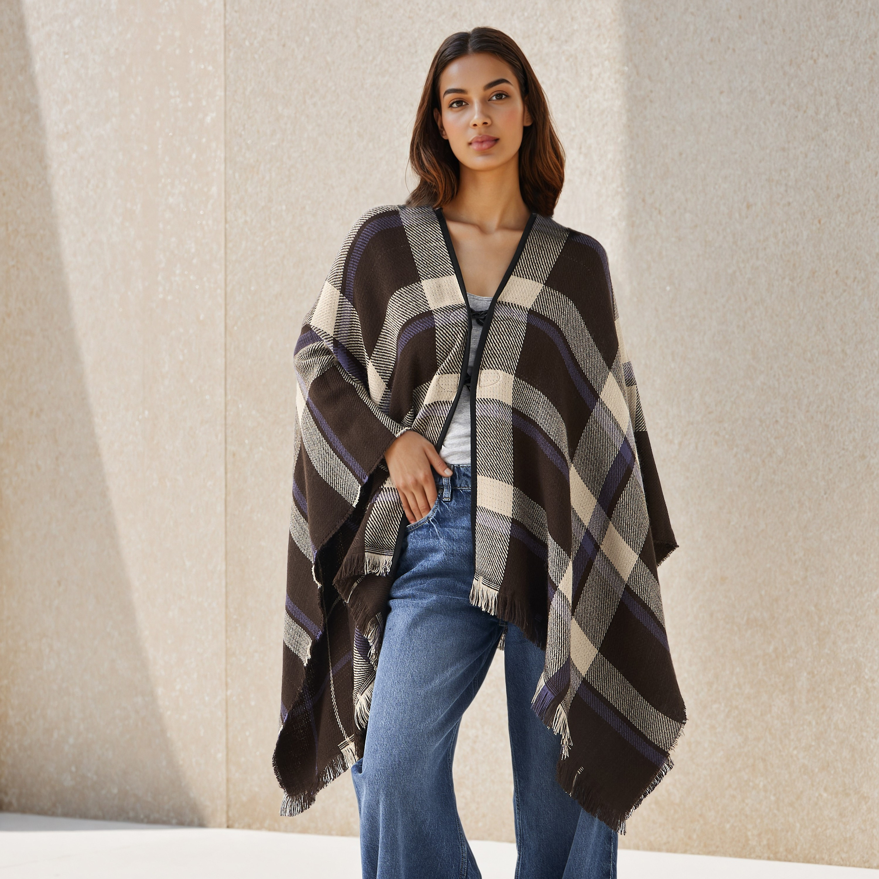 2Xtremz Long Acrylic Asymmetric Reversible Poncho-women-winterwear-coatsandjackets-jackets-image-7