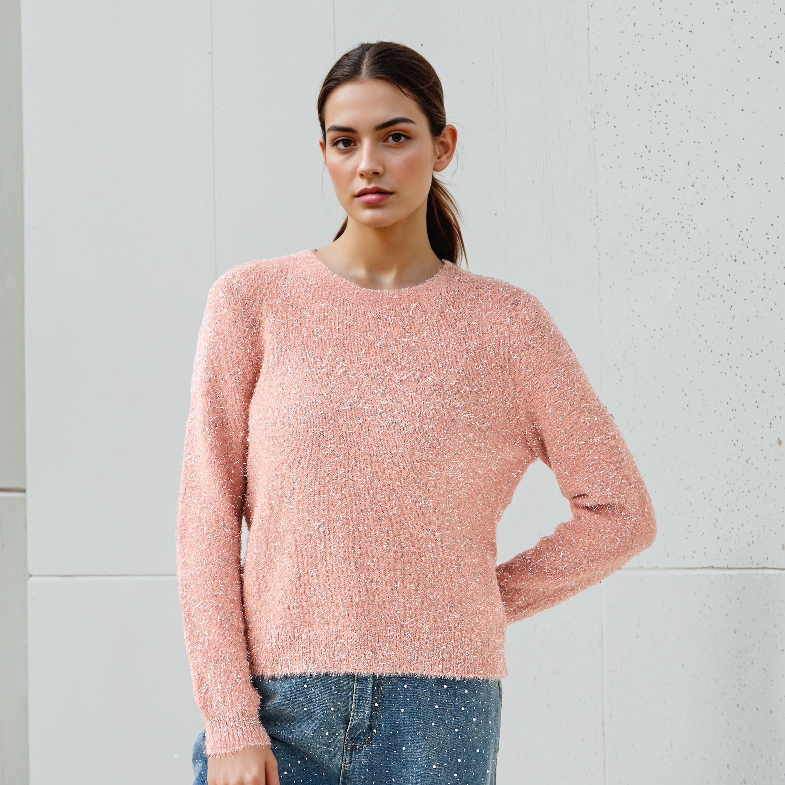 كنزة لوريكس مغطاة بالوبر مع أكمام طويلة من تو إكستريمز-women-clothing-cardigansandjumpers-jumpers-image-5