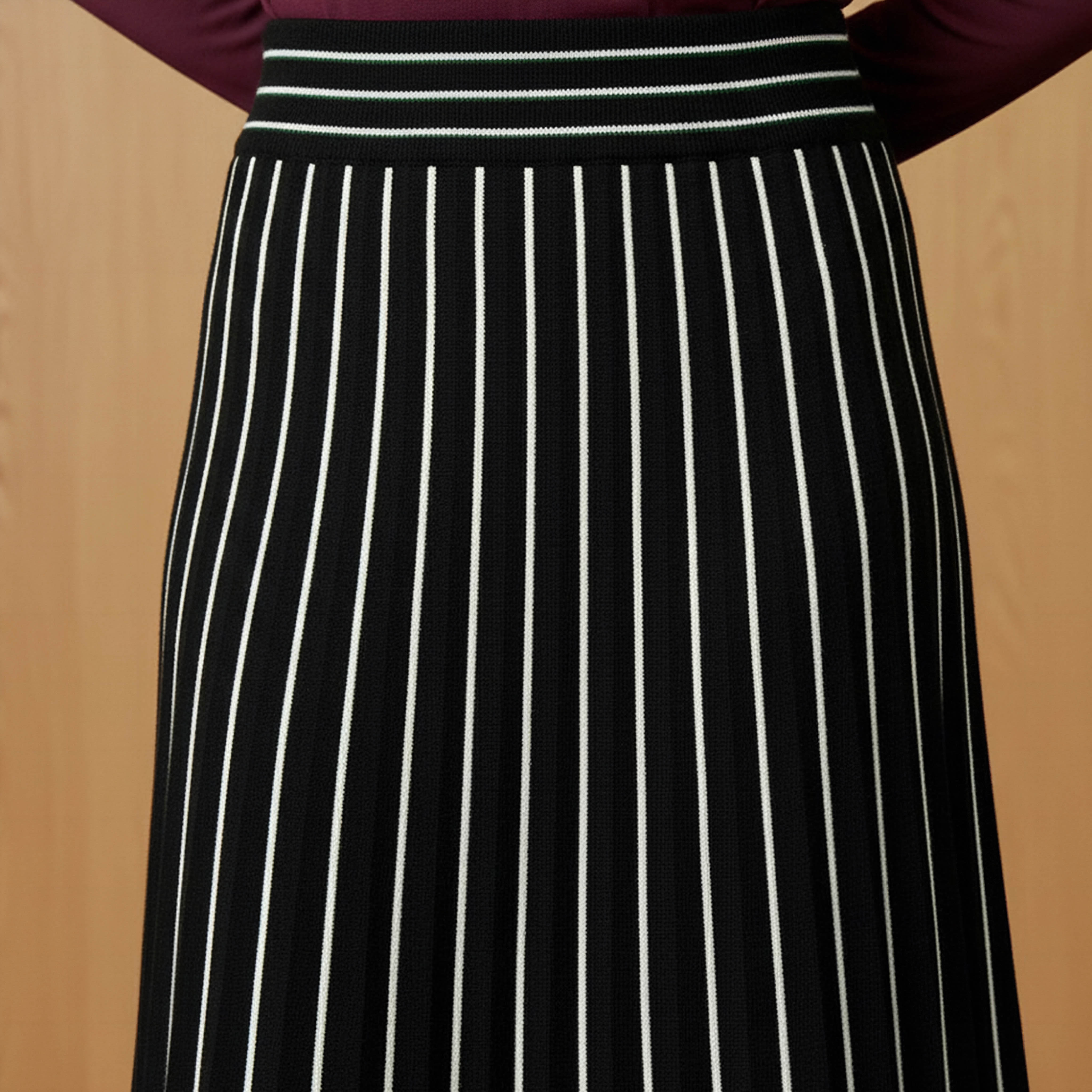 2Xtremz Midi Viscose Blend A-line Skirt with Stripes-women-clothing-bottoms-skirts-image-4