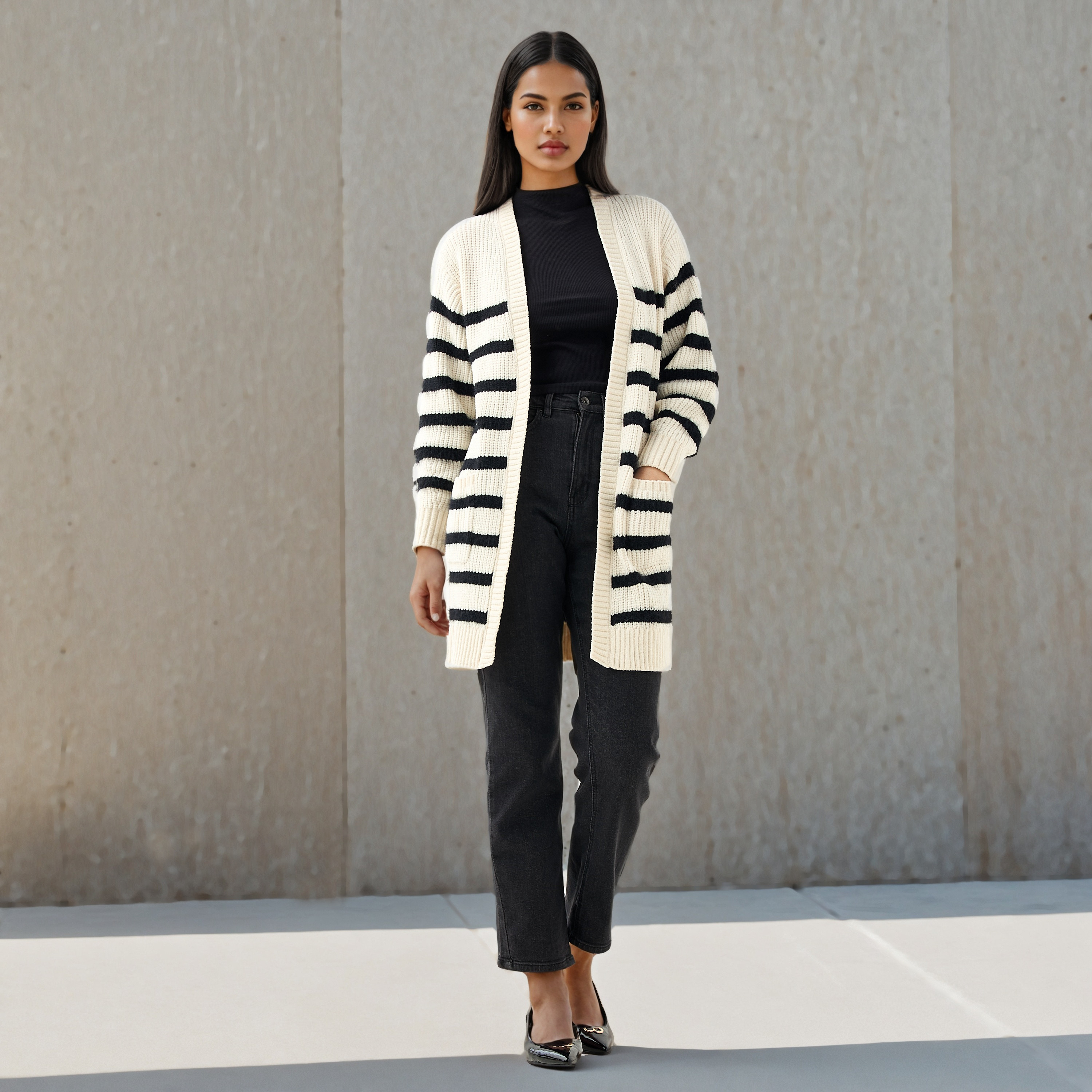 2Xtremz Striped Longline Cardigan-women-winterwear-cardigansandjumpers-cardigans-image-2