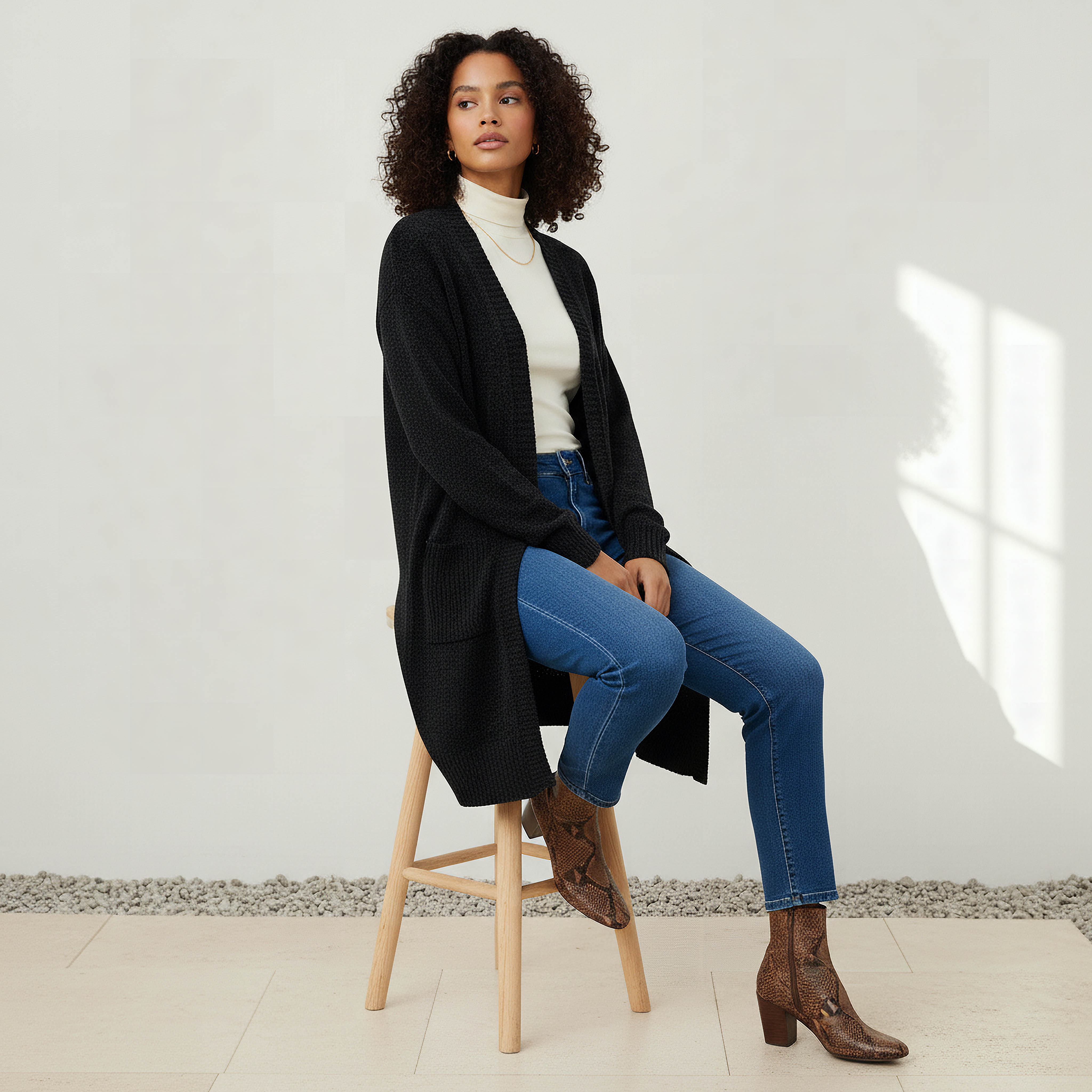 2Xtremz Longline Open Front Chenille Cardigan-women-winterwear-cardigansandjumpers-cardigans-image-2