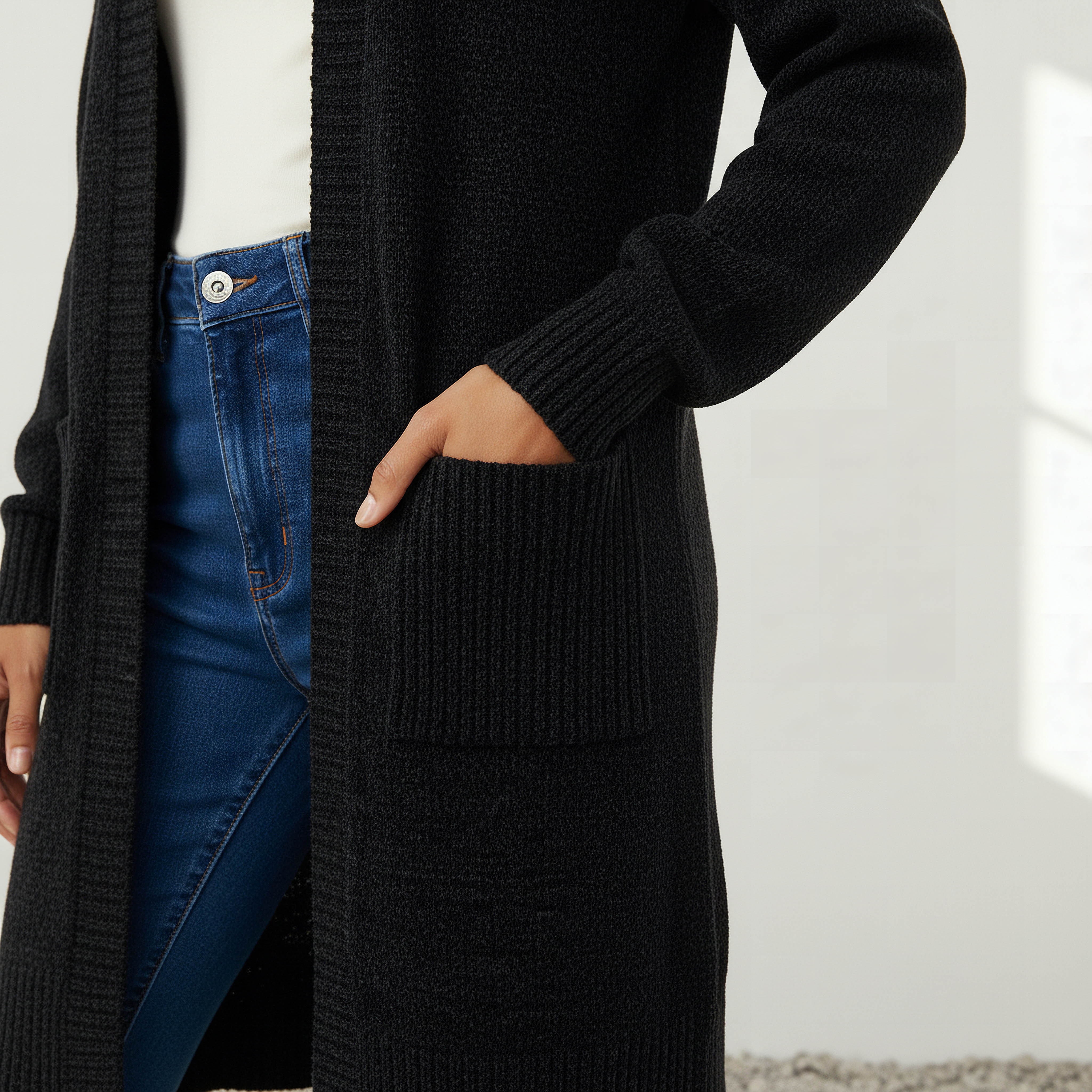 2Xtremz Longline Open Front Chenille Cardigan-women-winterwear-cardigansandjumpers-cardigans-image-4