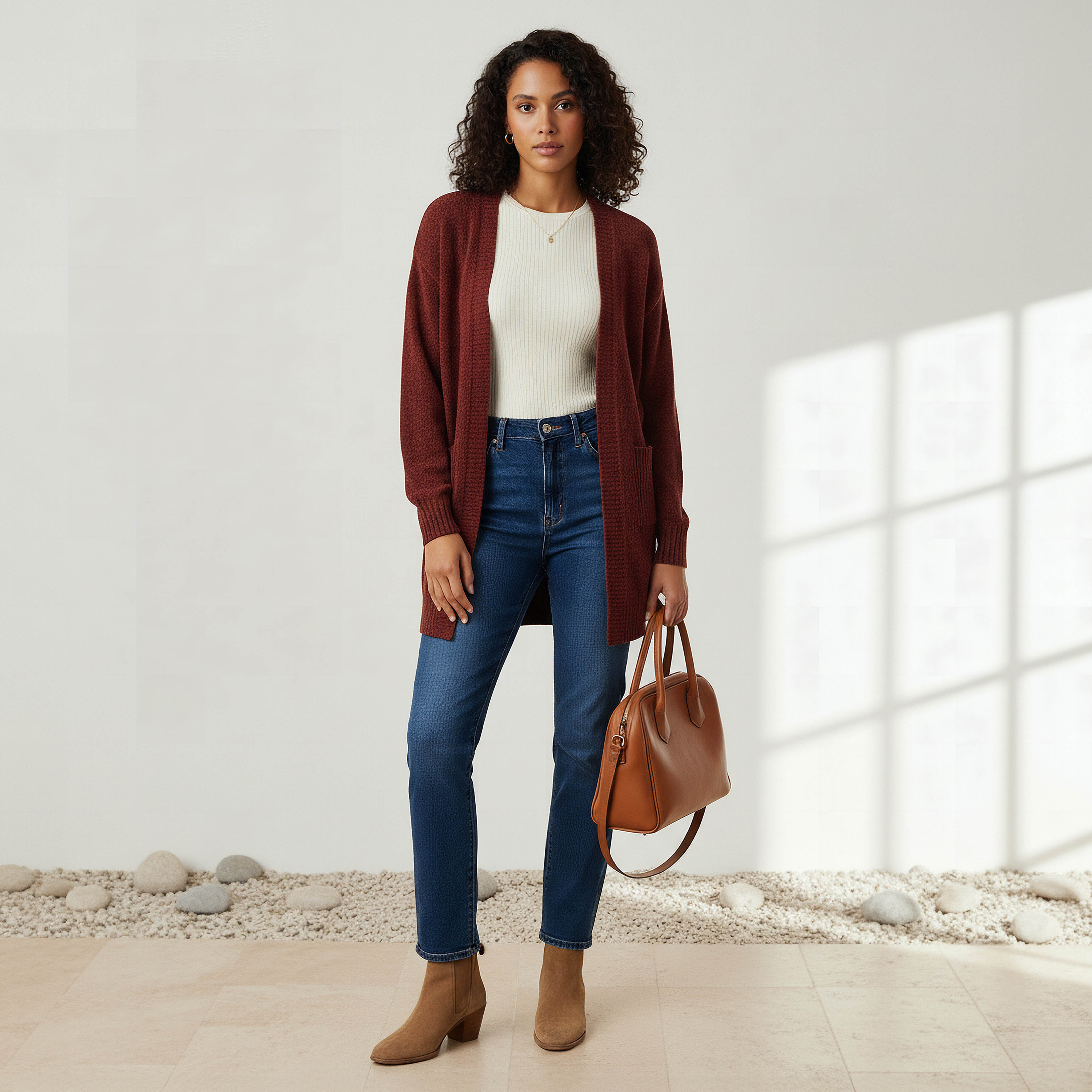 كارديجان شنيل طويل بمقدمة مفتوحة من تو إكستريمز-women-winterwear-cardigansandjumpers-cardigans-image-4