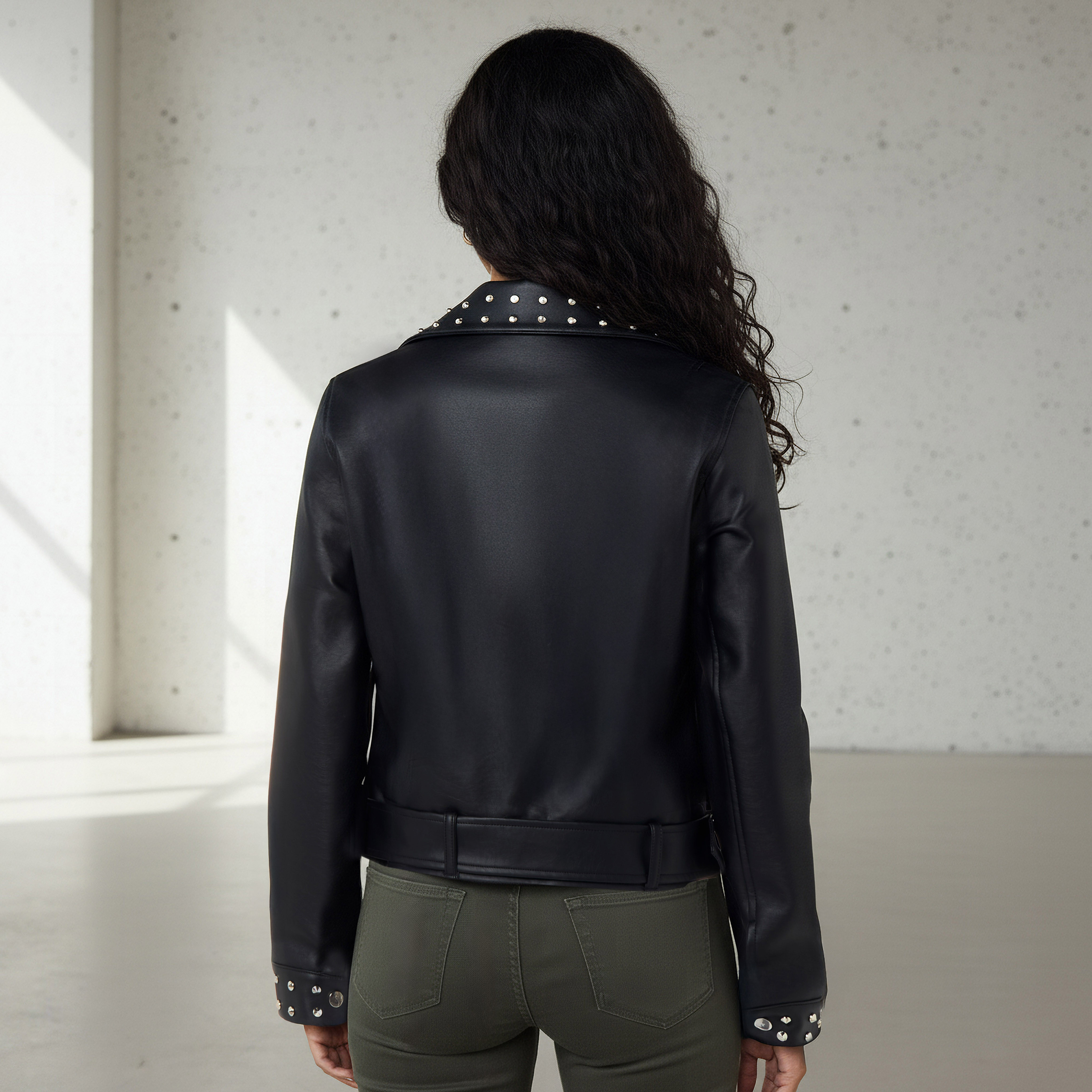 2Xtremz Regular PU Biker Jacket with Pockets-women-winterwear-coatsandjackets-jackets-image-3