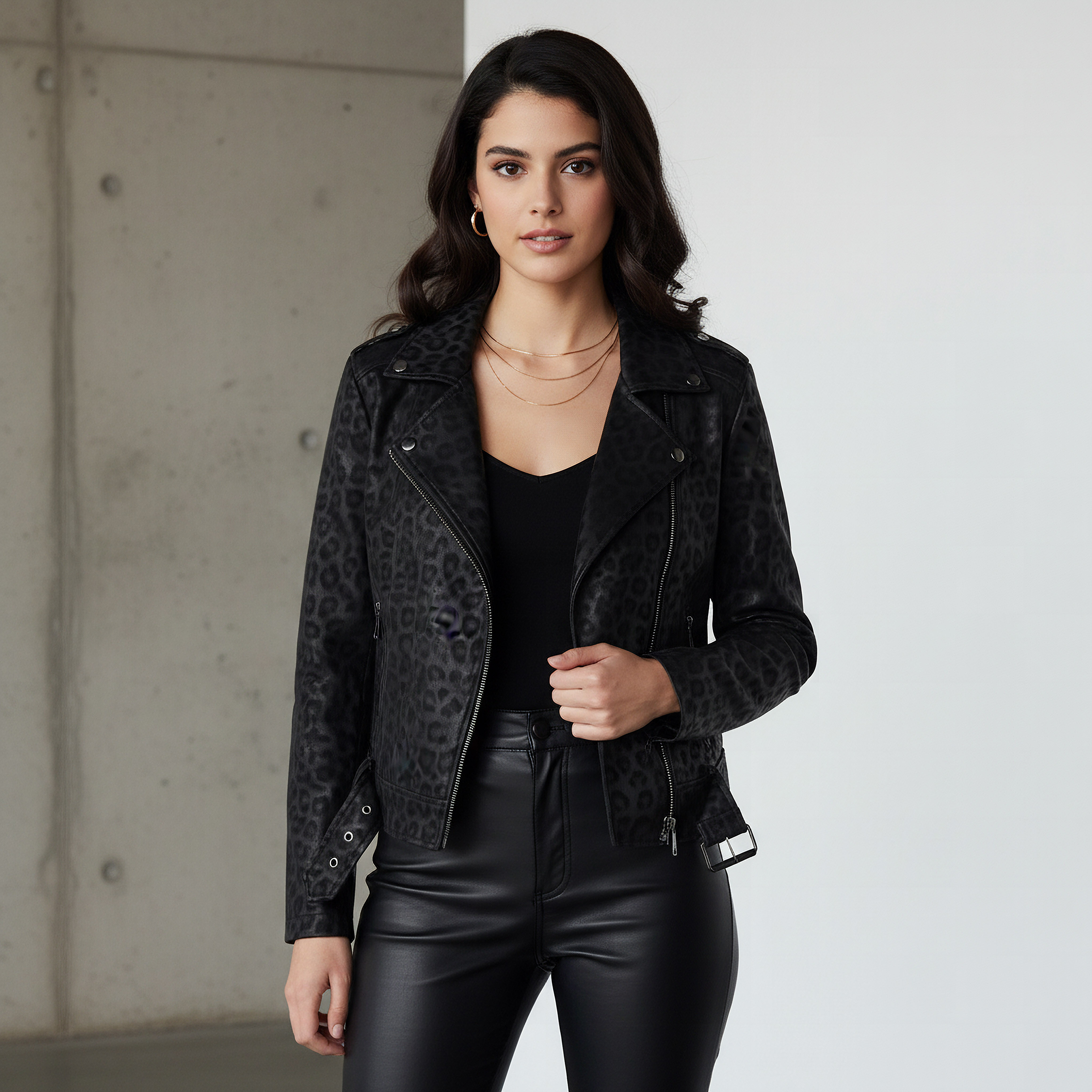 2Xtremz Biker Jacket with Animal Print-women-winterwear-coatsandjackets-jackets-image-1