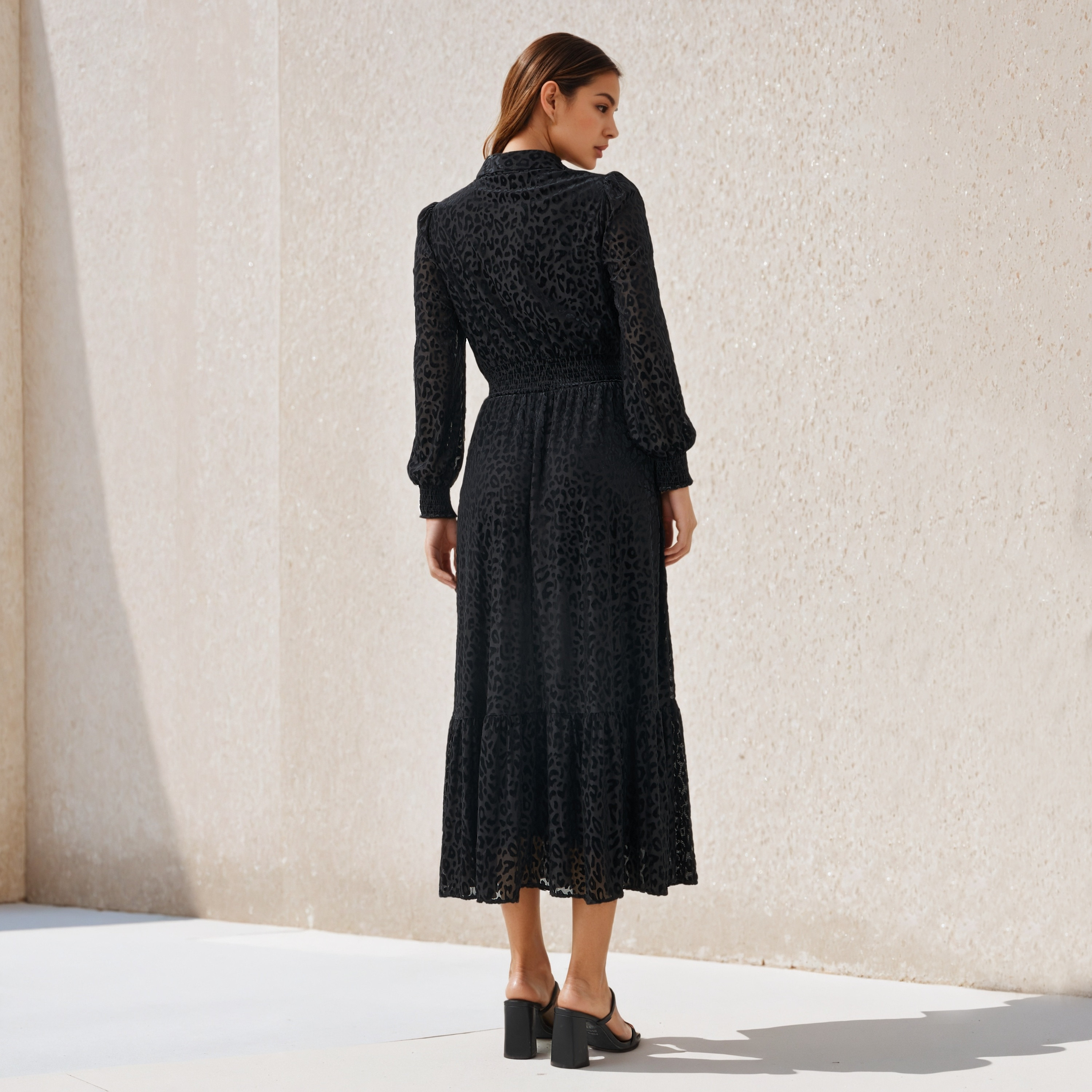 2Xtremz Midi Length Shirt Dress with Smocked Detail-women-clothing-dresses-image-3
