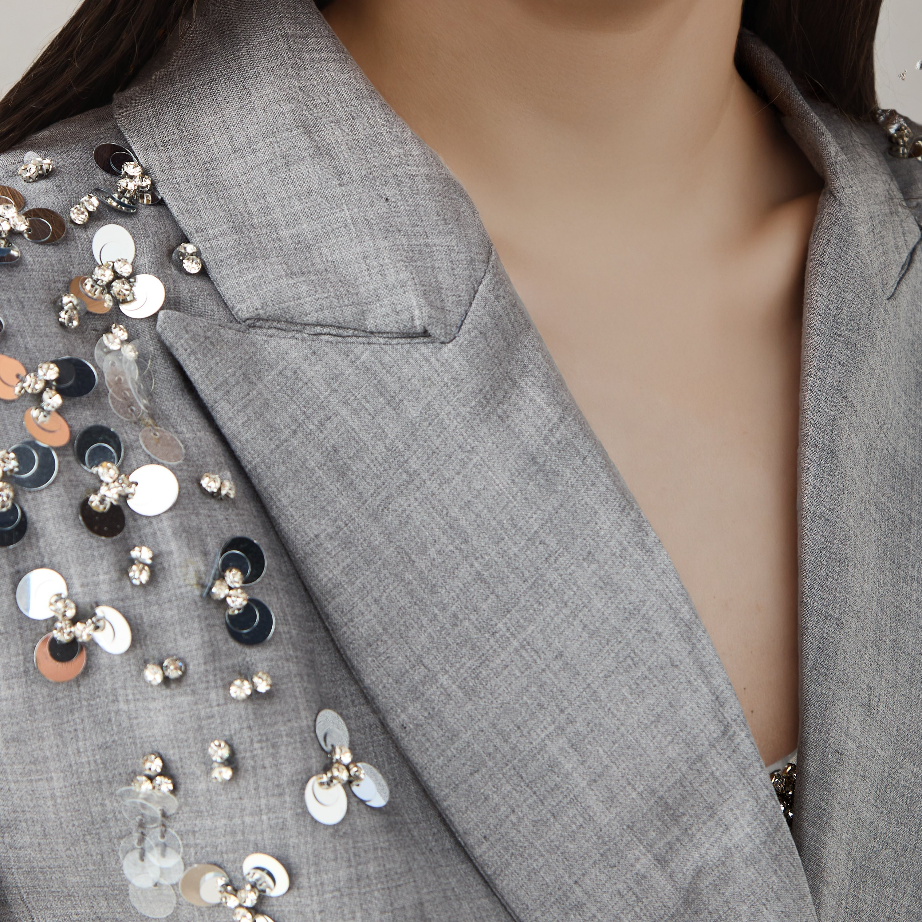 2Xtremz Double Breasted Jacket with Sequin Embellished Detail-women-winterwear-coatsandjackets-jackets-image-4