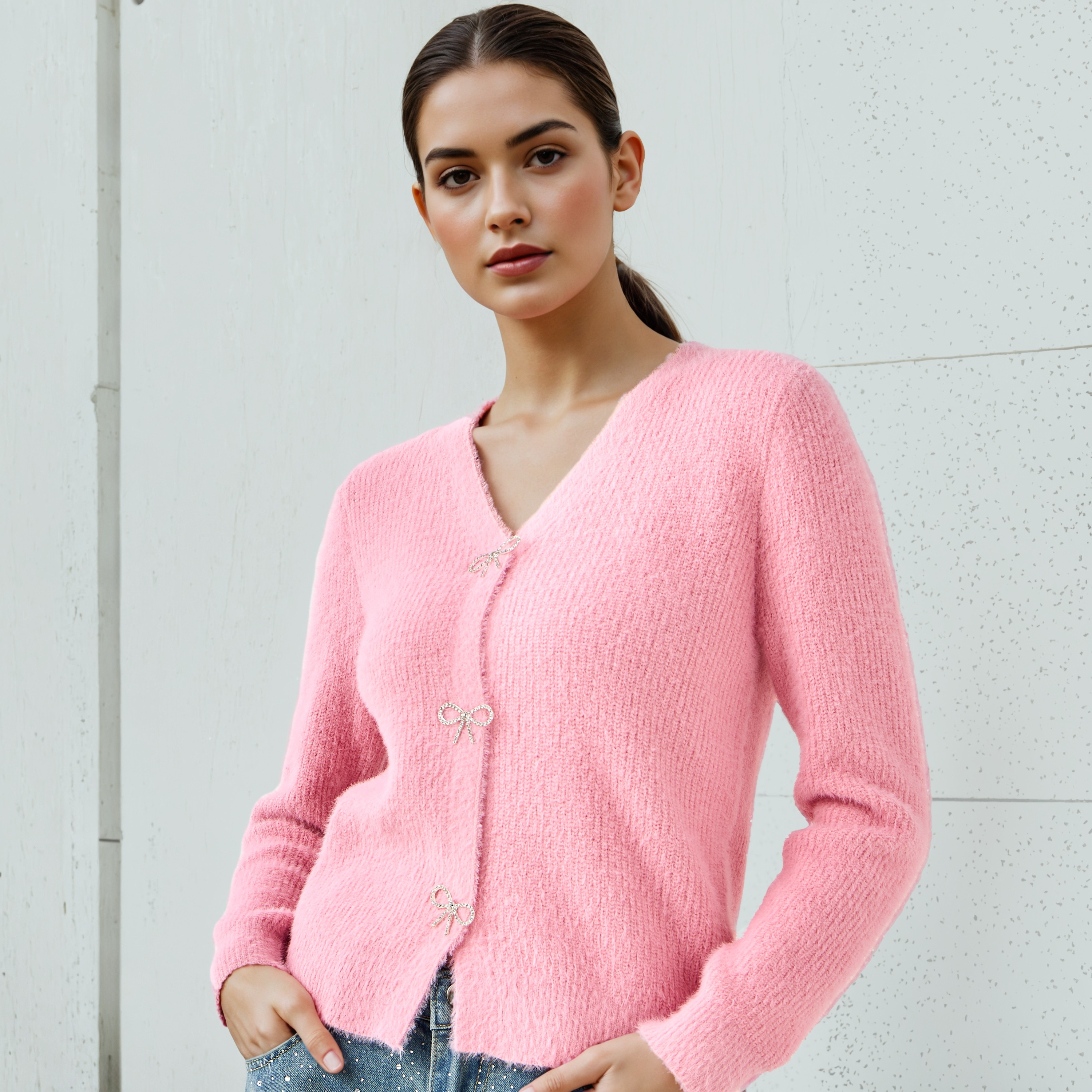 2Xtremz Embellished Bow Button Cardigan-women-winterwear-cardigansandjumpers-cardigans-image-4
