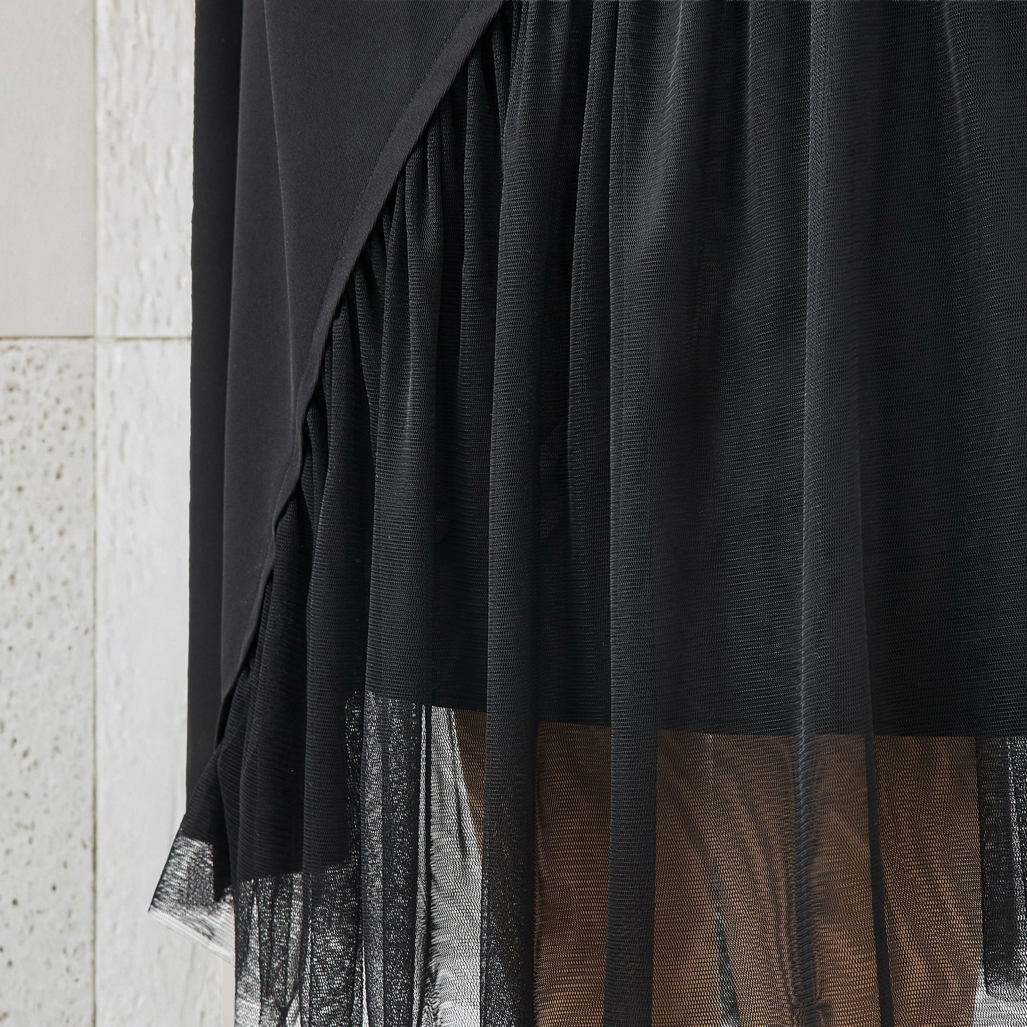 2Xtremz Midi Polyester Mesh Skirt with Asymmetrical Hemline-women-clothing-bottoms-skirts-image-4