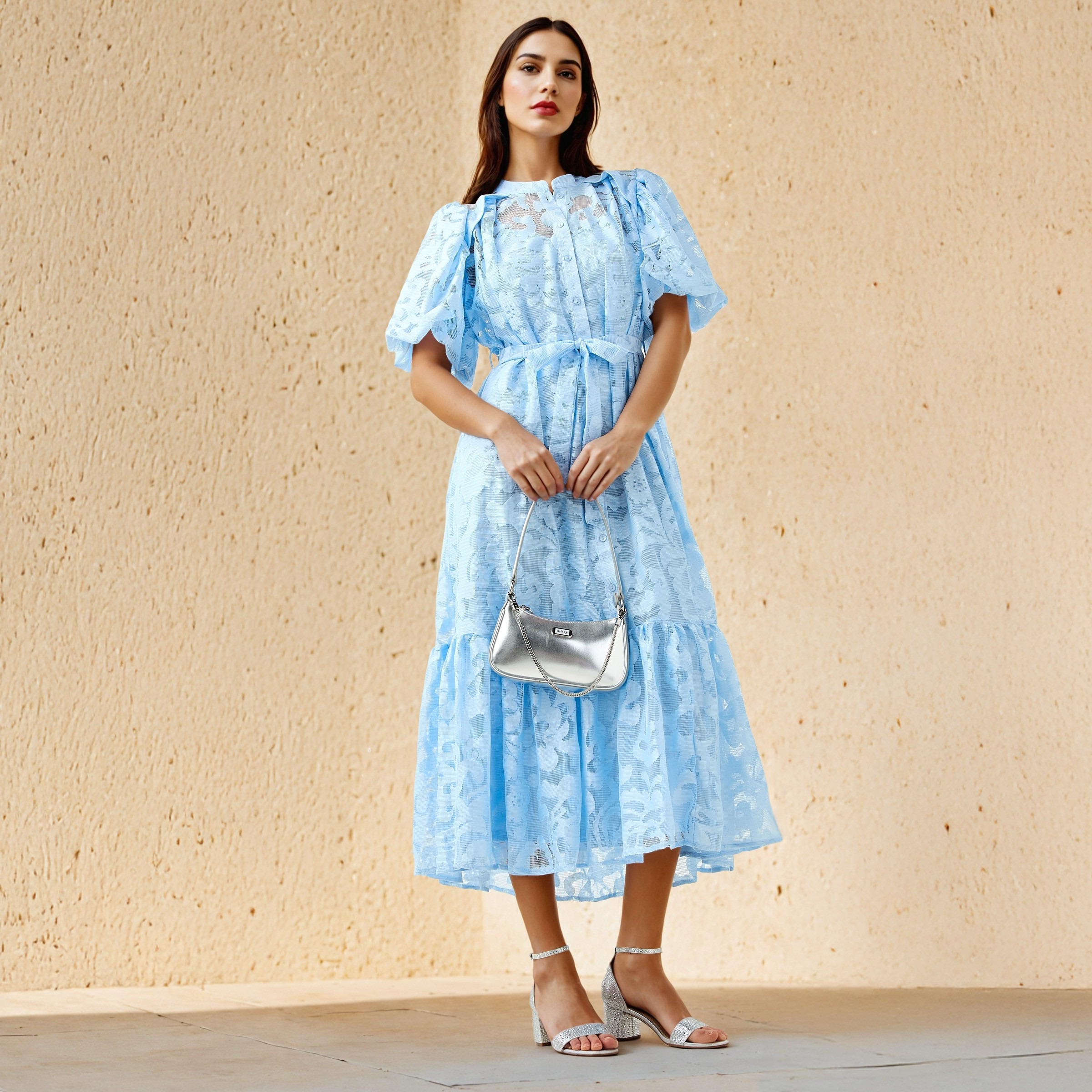 2Xtremz Lace Shirt Dress with Tie-Up Belt-women-clothing-dresses-image-2