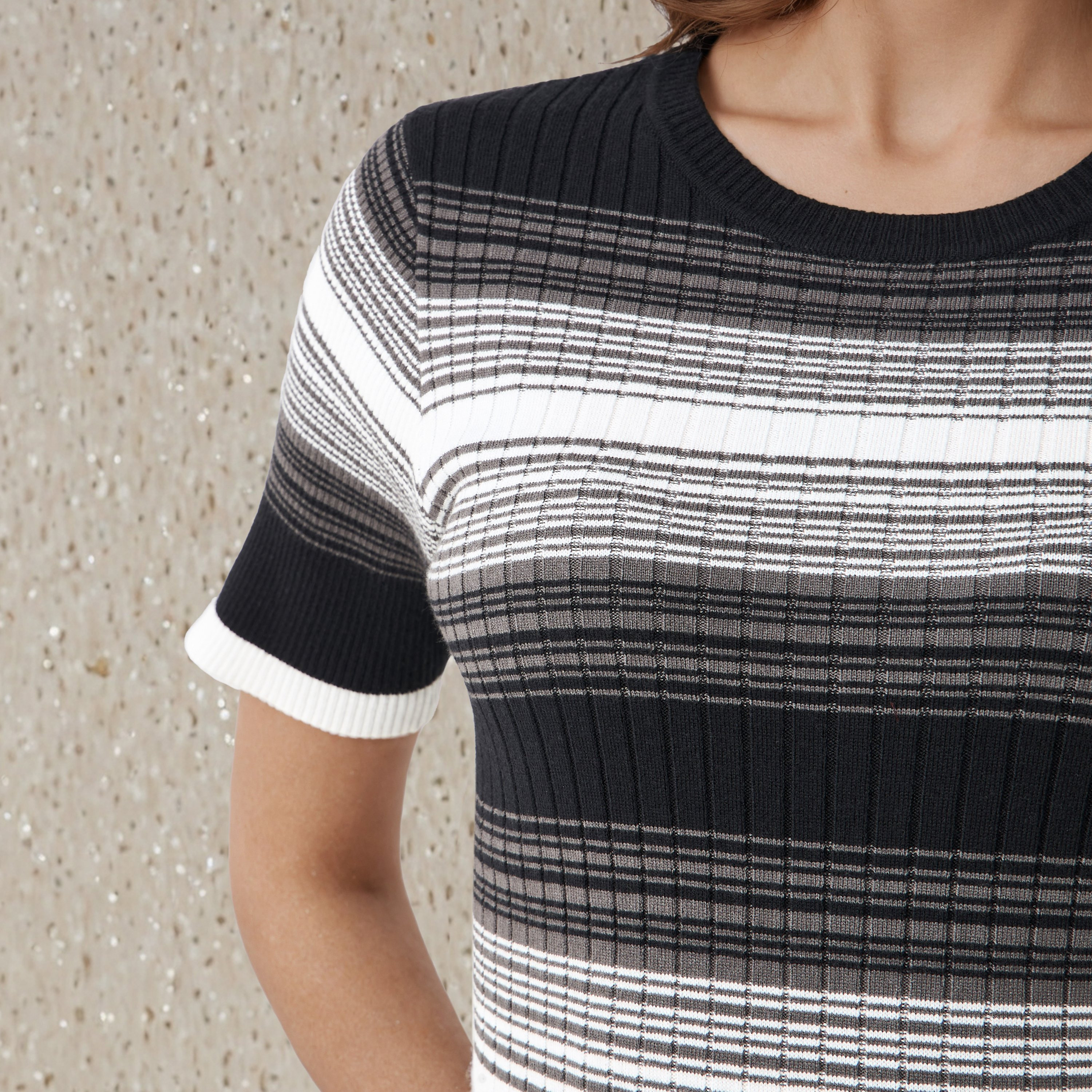 2Xtremz Bodycon Midi Length Viscose Blend Dress with Stripes-women-clothing-dresses-image-5