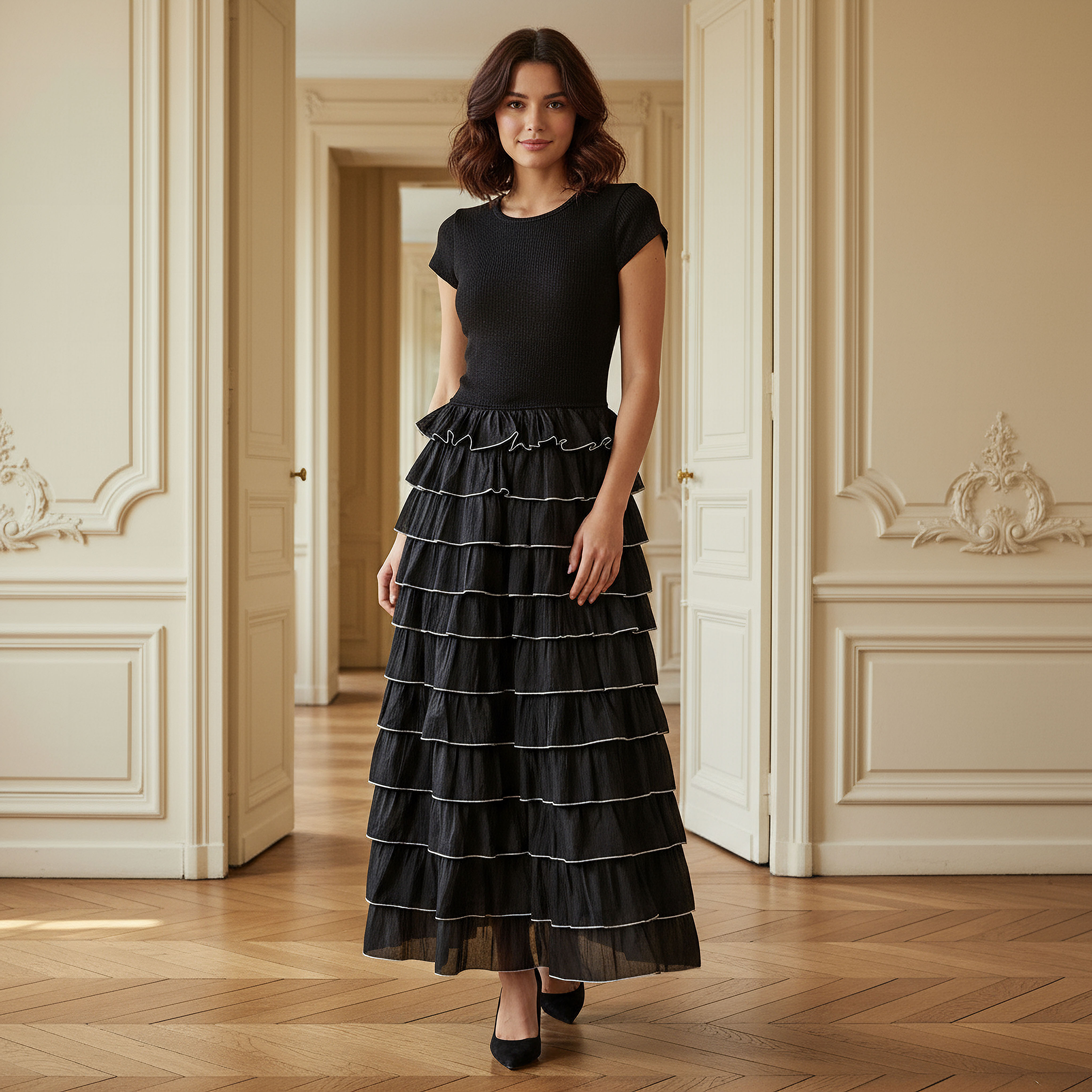 2Xtremz Ribbed Detail Women Dress with Ruffles-women-clothing-dresses-image-1