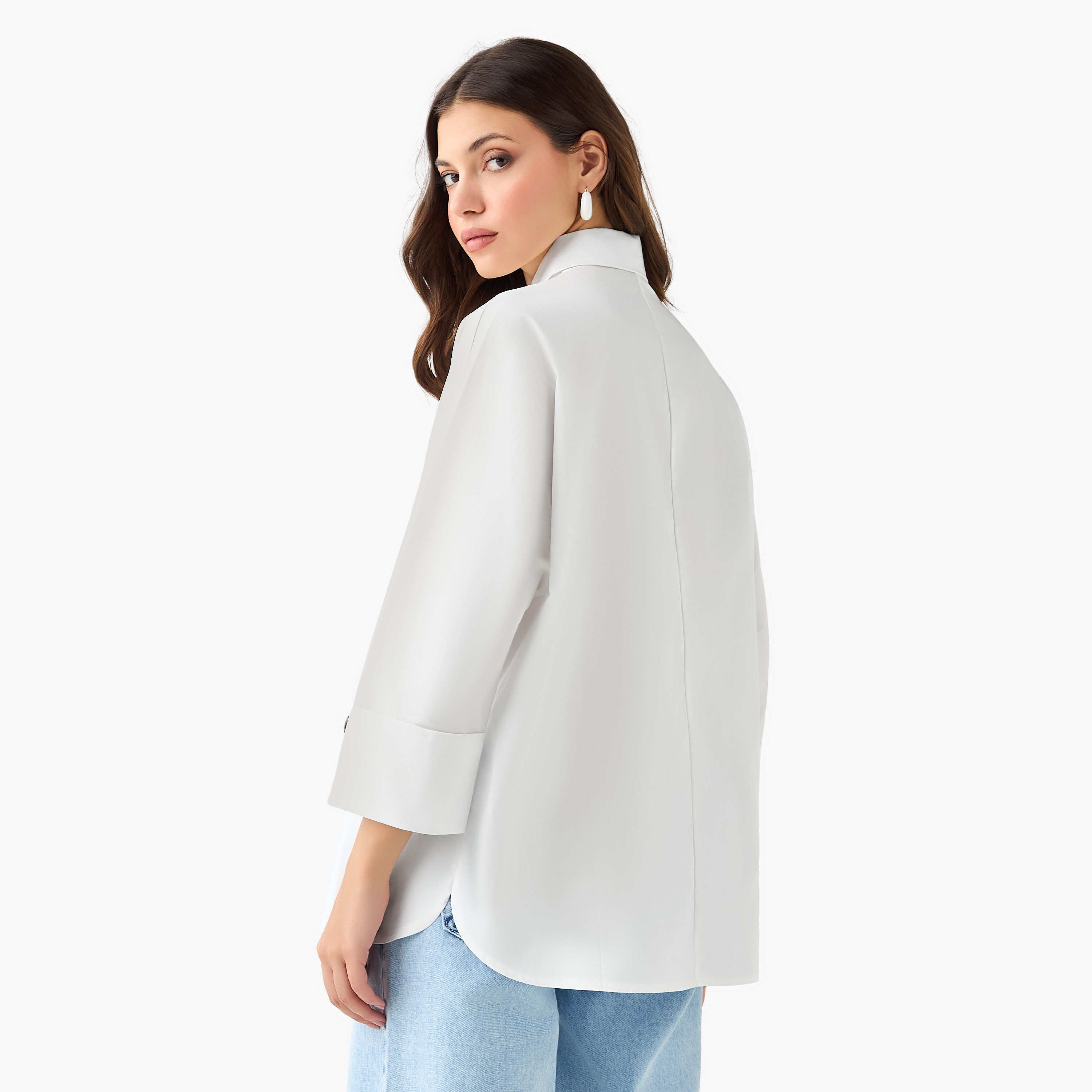 2Xtremz Cotton Oversized Shirt 3/4 Sleeves-women-clothing-shirtsandblouses-shirts-image-6