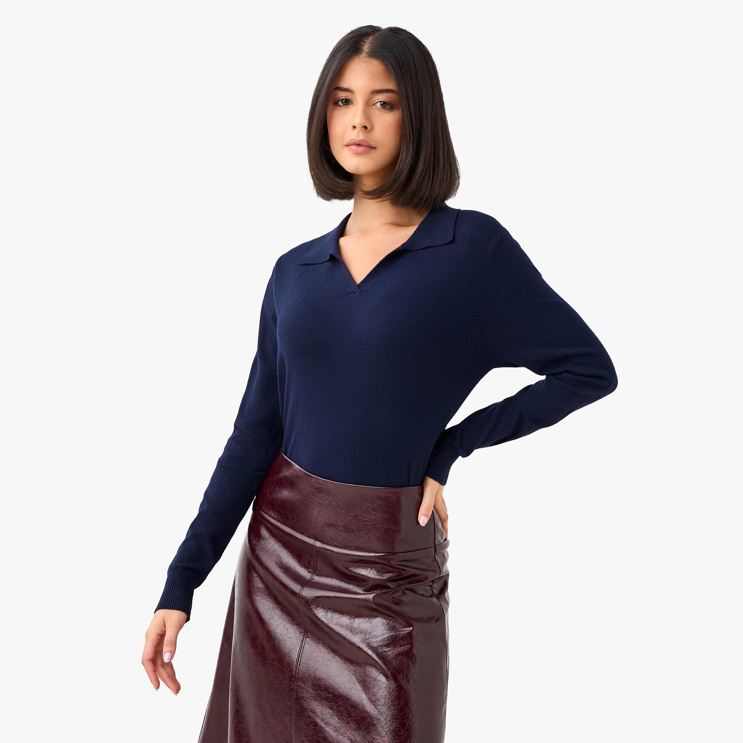 2Xtremz Regular Fit Collared Tricot Sweater-women-clothing-cardigansandjumpers-jumpers-image-3