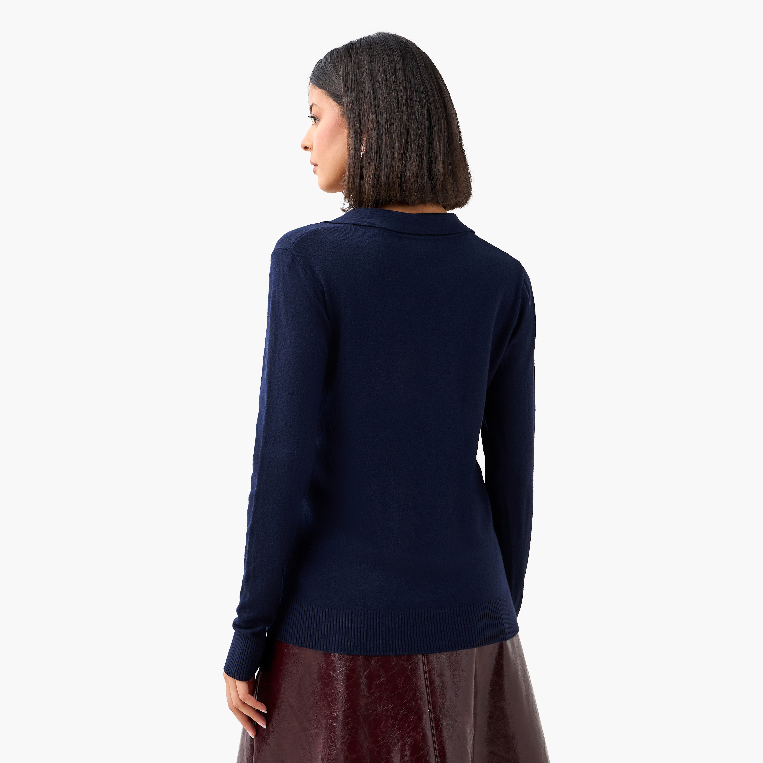 2Xtremz Regular Fit Collared Tricot Sweater-women-clothing-cardigansandjumpers-jumpers-image-5