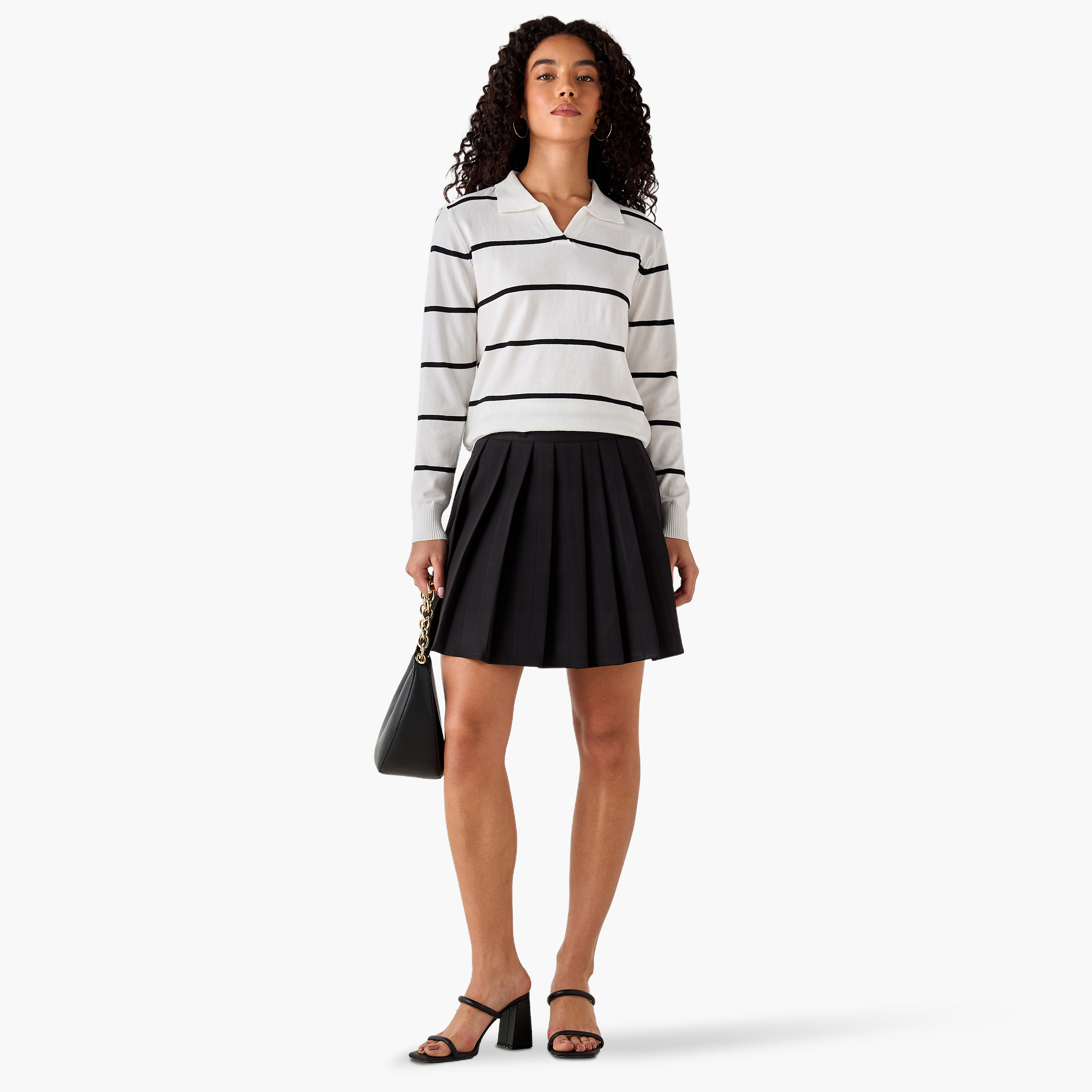 كنزة تريكو بقصّة عادية وياقة مخططة من تو إكستريمز-women-clothing-cardigansandjumpers-jumpers-image-4