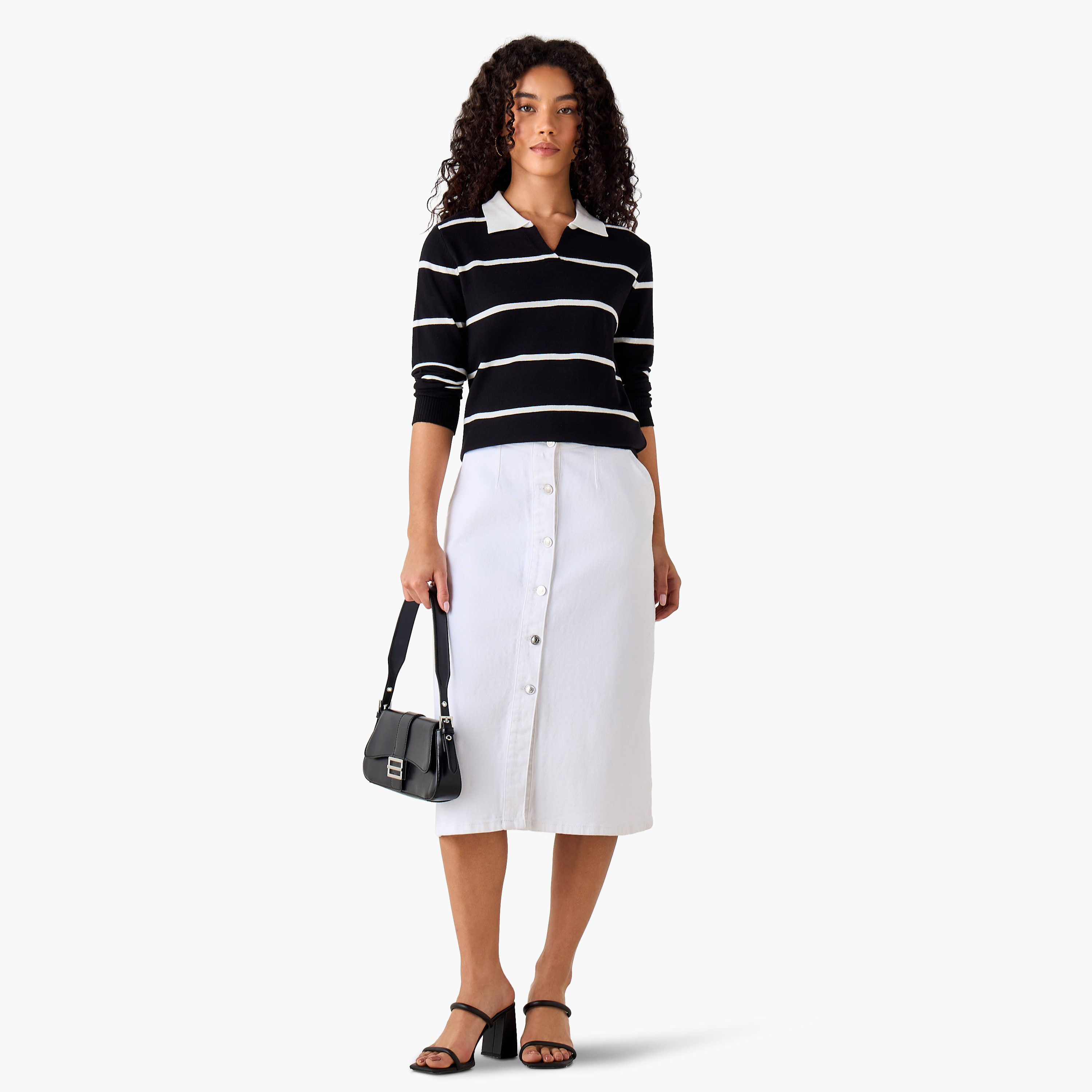 كنزة تريكو بقصّة عادية وياقة مخططة من تو إكستريمز-women-clothing-cardigansandjumpers-jumpers-image-4