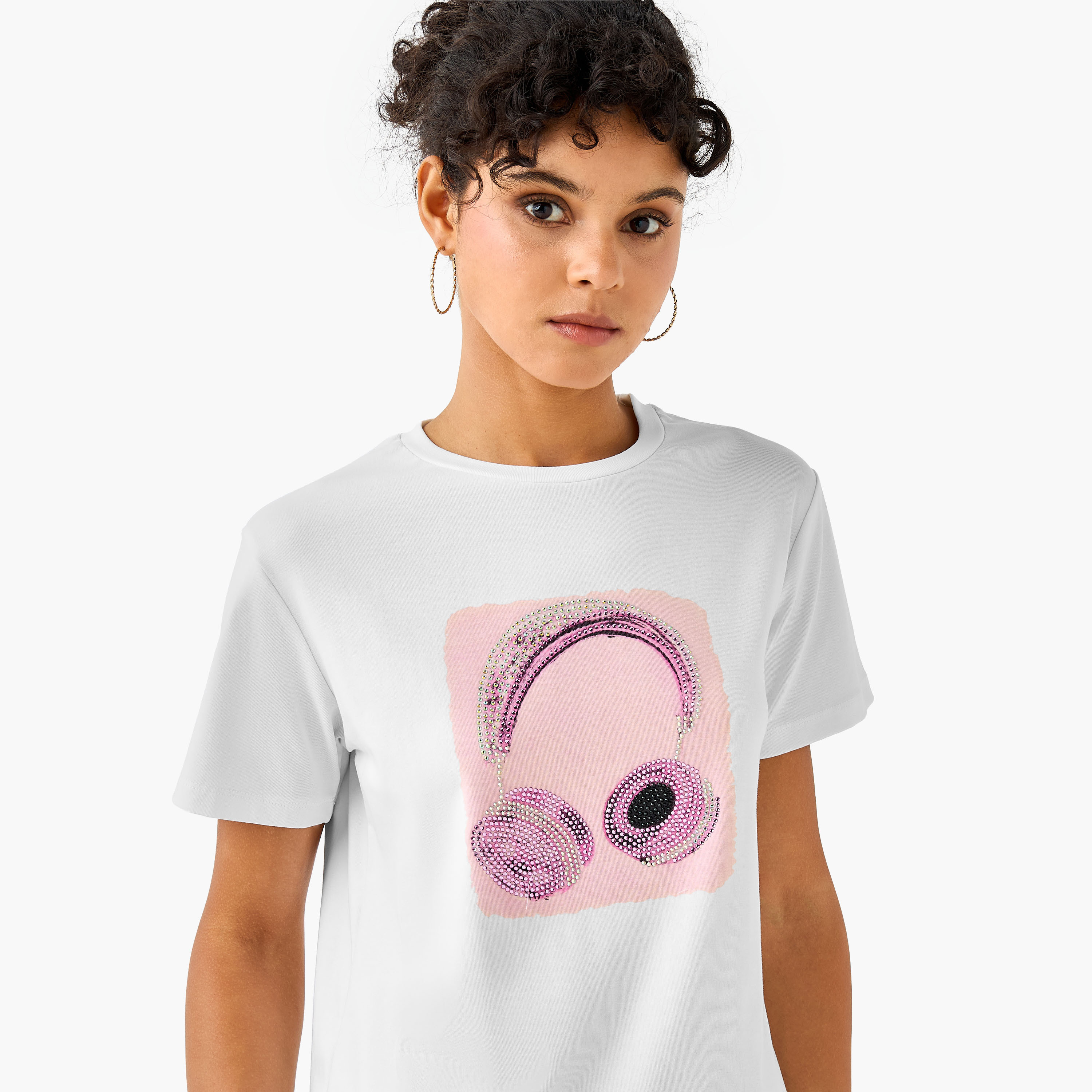 2Xtremz Cotton T-shirt with Embellished Detail-women-clothing-tshirts-image-6
