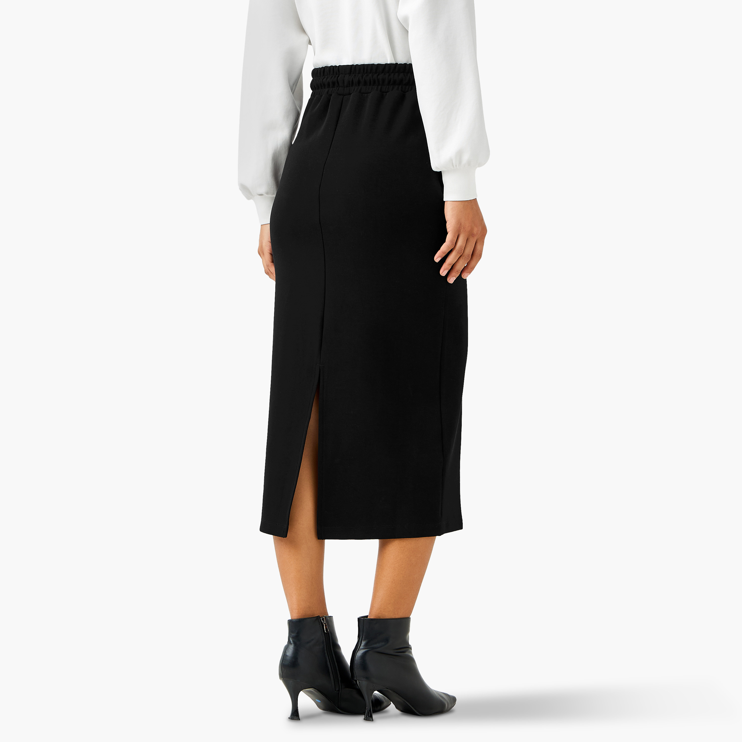 تنورة ميدي واسعة بتفاصيل فتحة من تو إكستريمز-women-clothing-bottoms-skirts-image-3