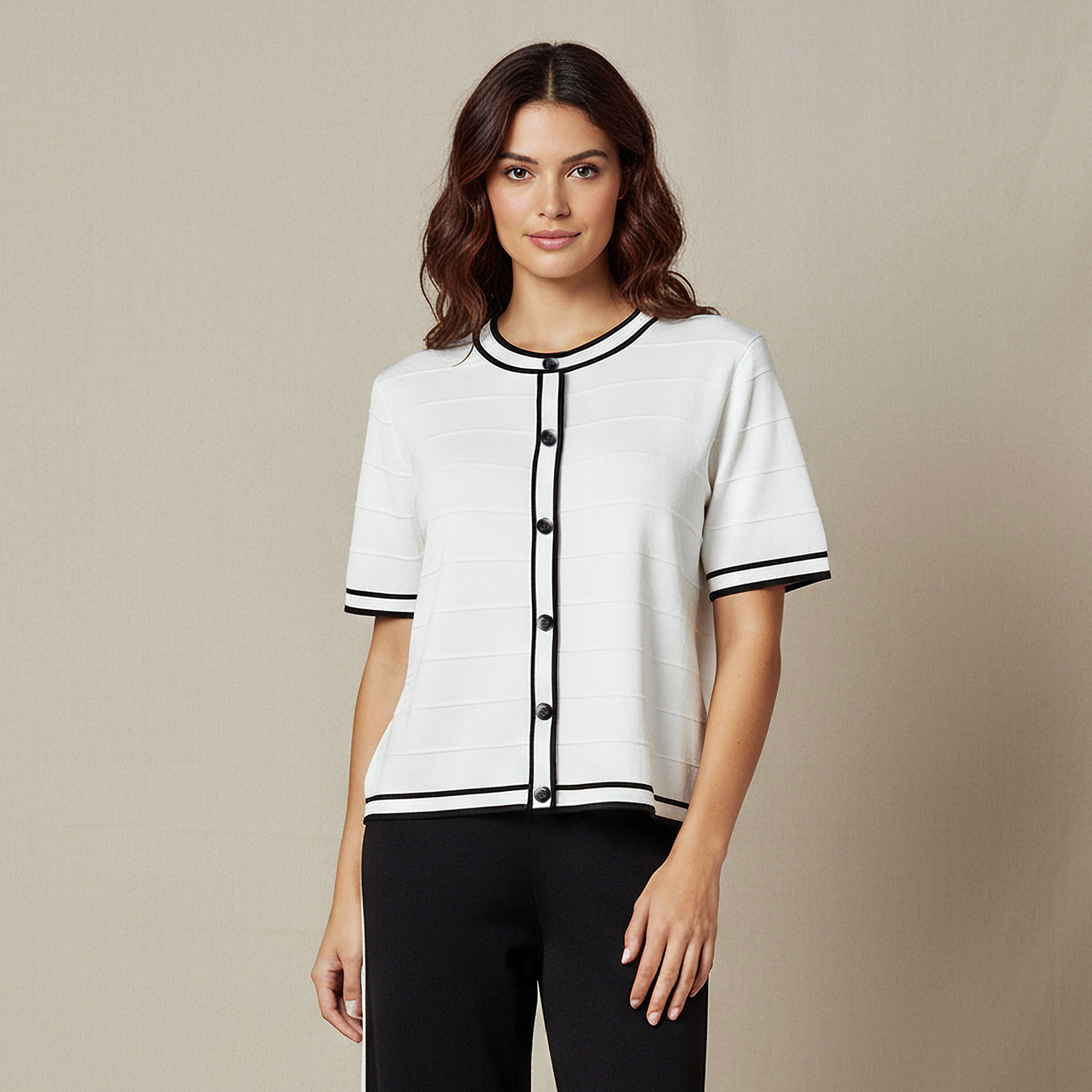 2Xtremz Regular Fit Top with Contrast Piping-women-clothing-coordsets-image-1