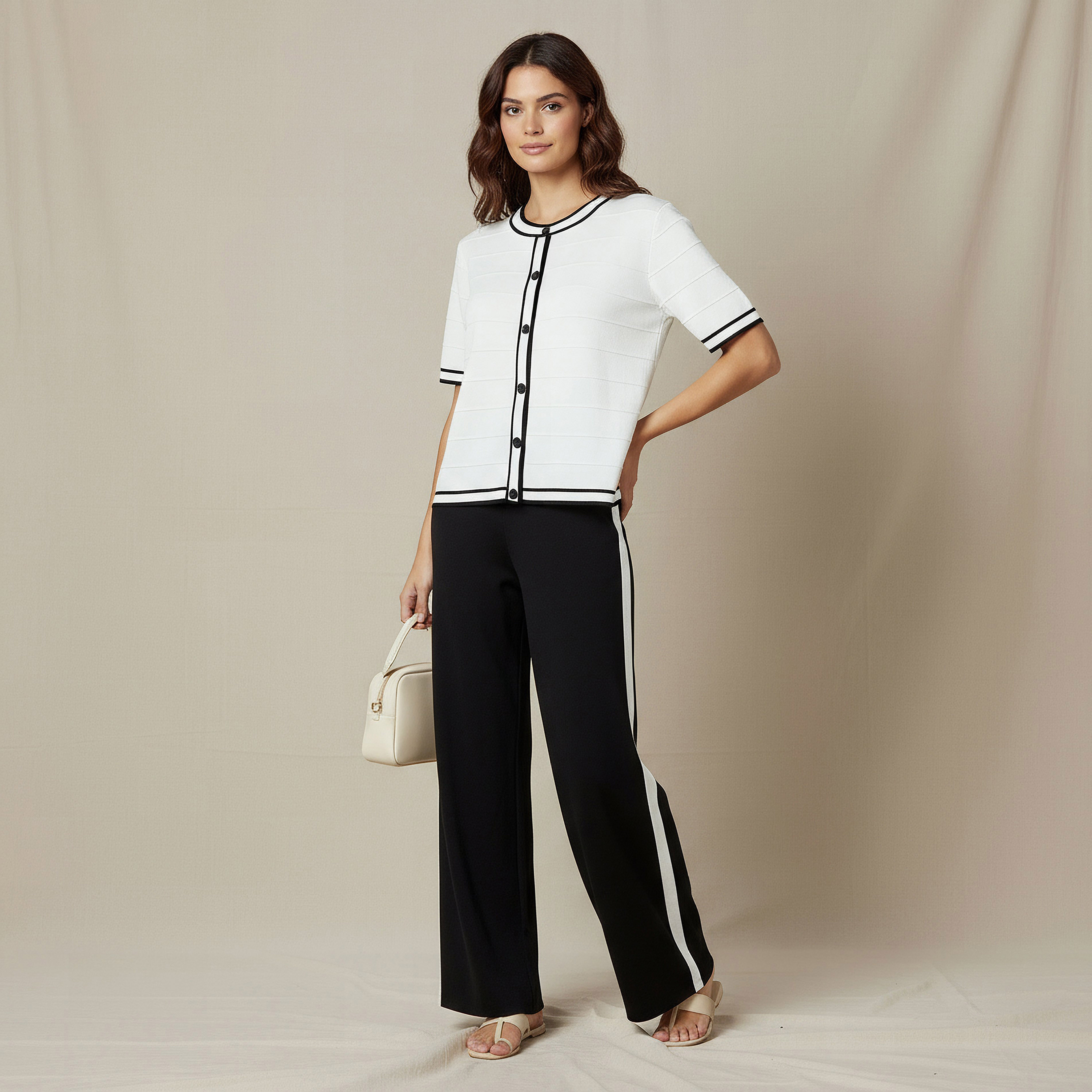 2Xtremz Regular Fit Top with Contrast Piping-women-clothing-coordsets-image-2