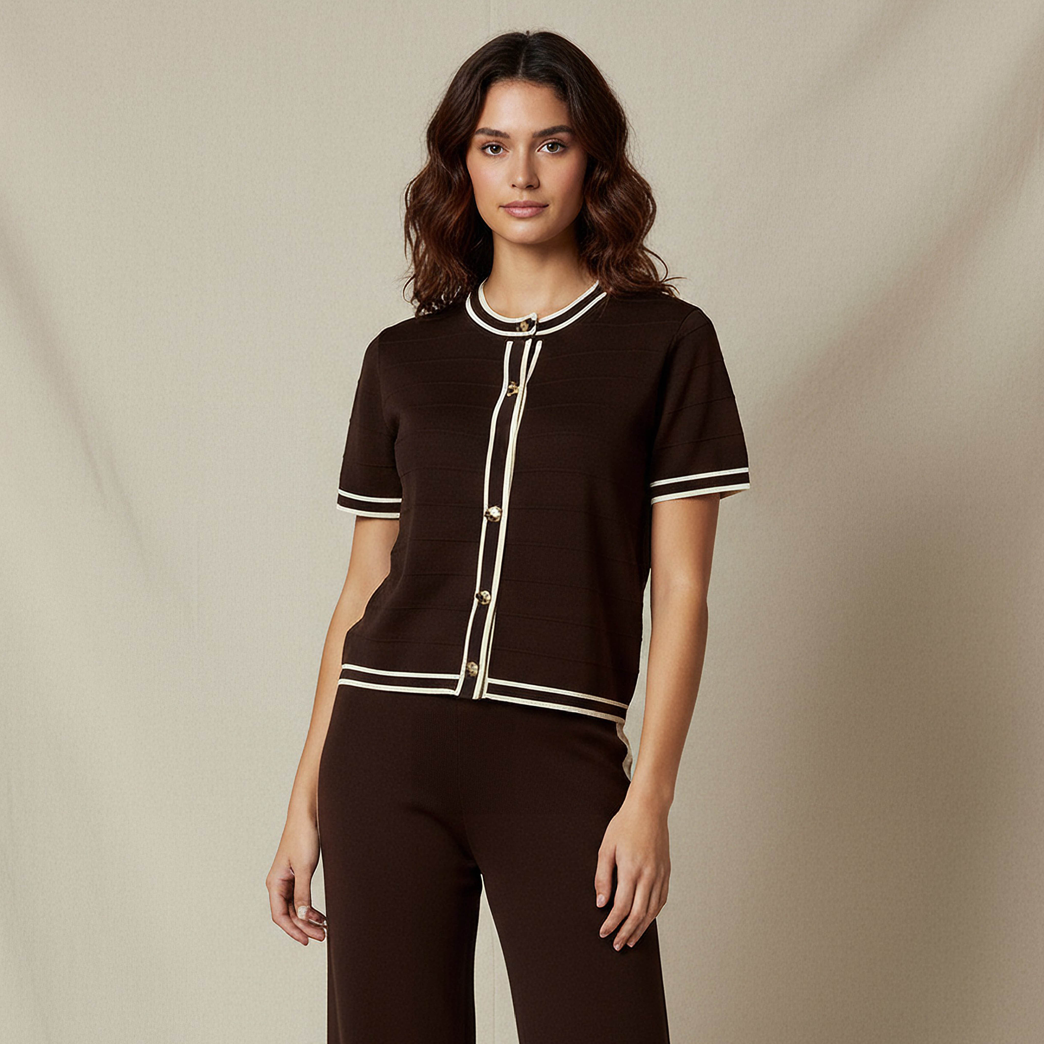 2Xtremz Regular Fit Top with Contrast Piping-women-clothing-coordsets-image-1