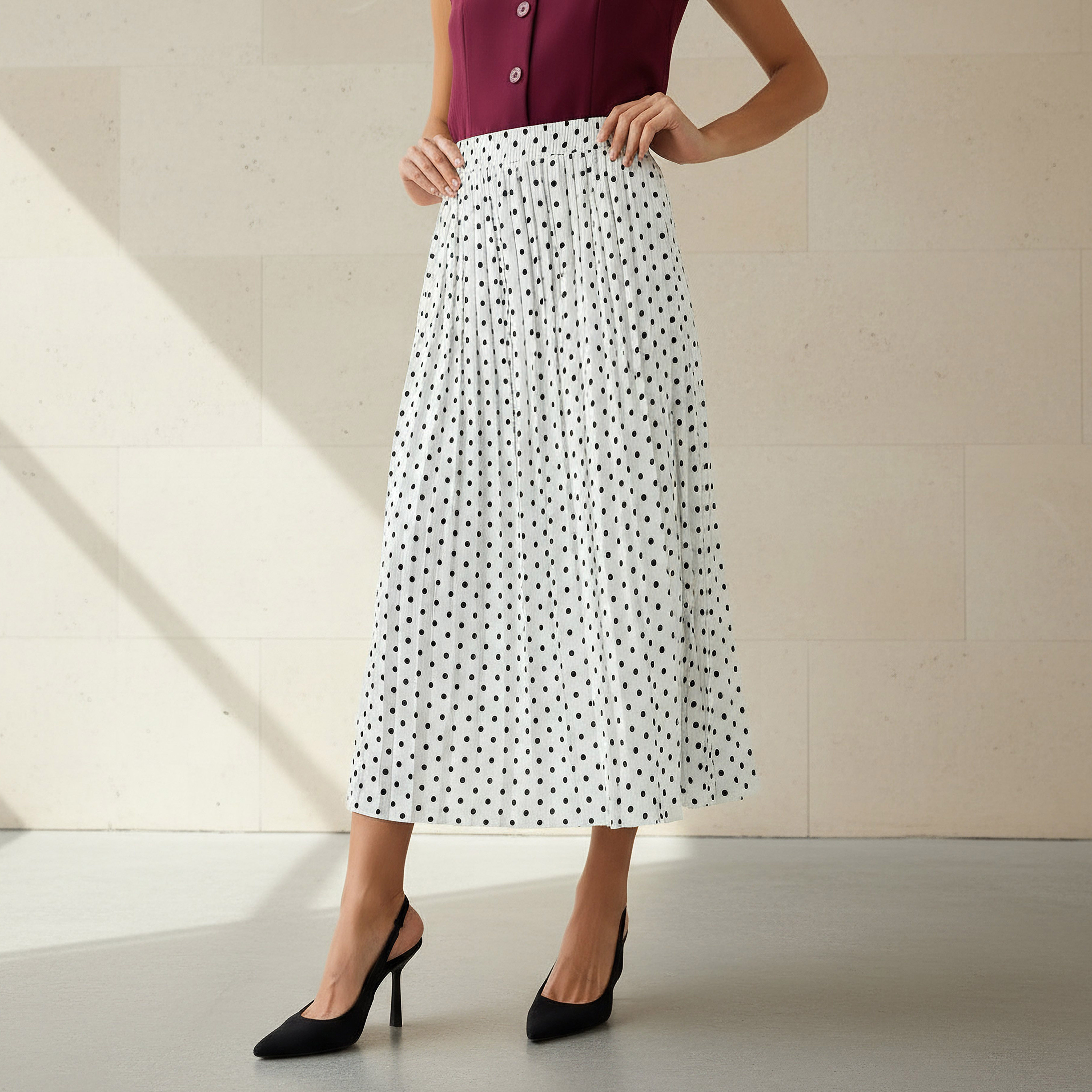 2Xtremz Maxi Pleated Skirt with Elasticated Waist-women-clothing-bottoms-skirts-image-1