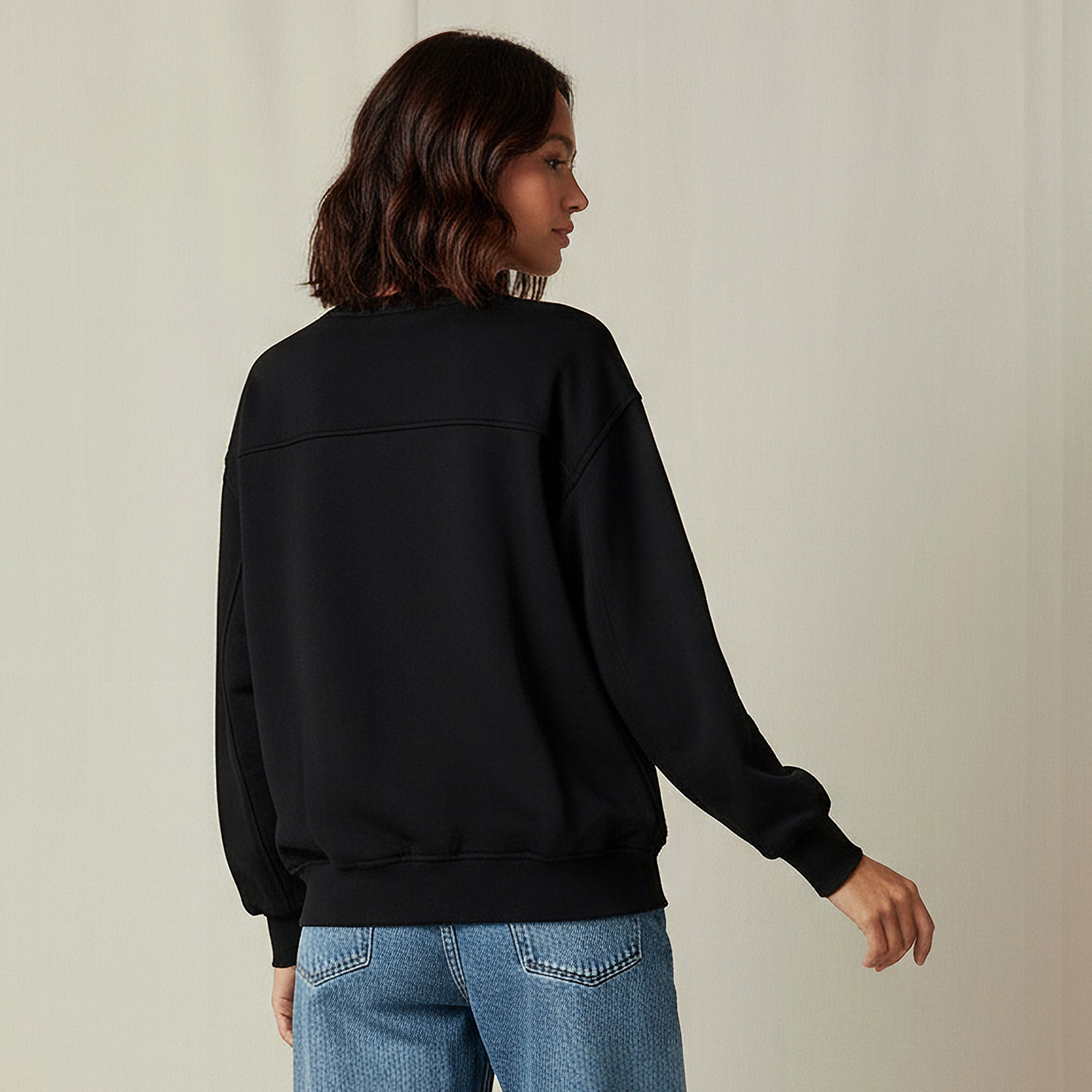 سويت شيرت بقصة عادية وتطريز من تو إكستريمز-women-winterwear-hoodiesandsweatshirts-sweatshirts-image-2