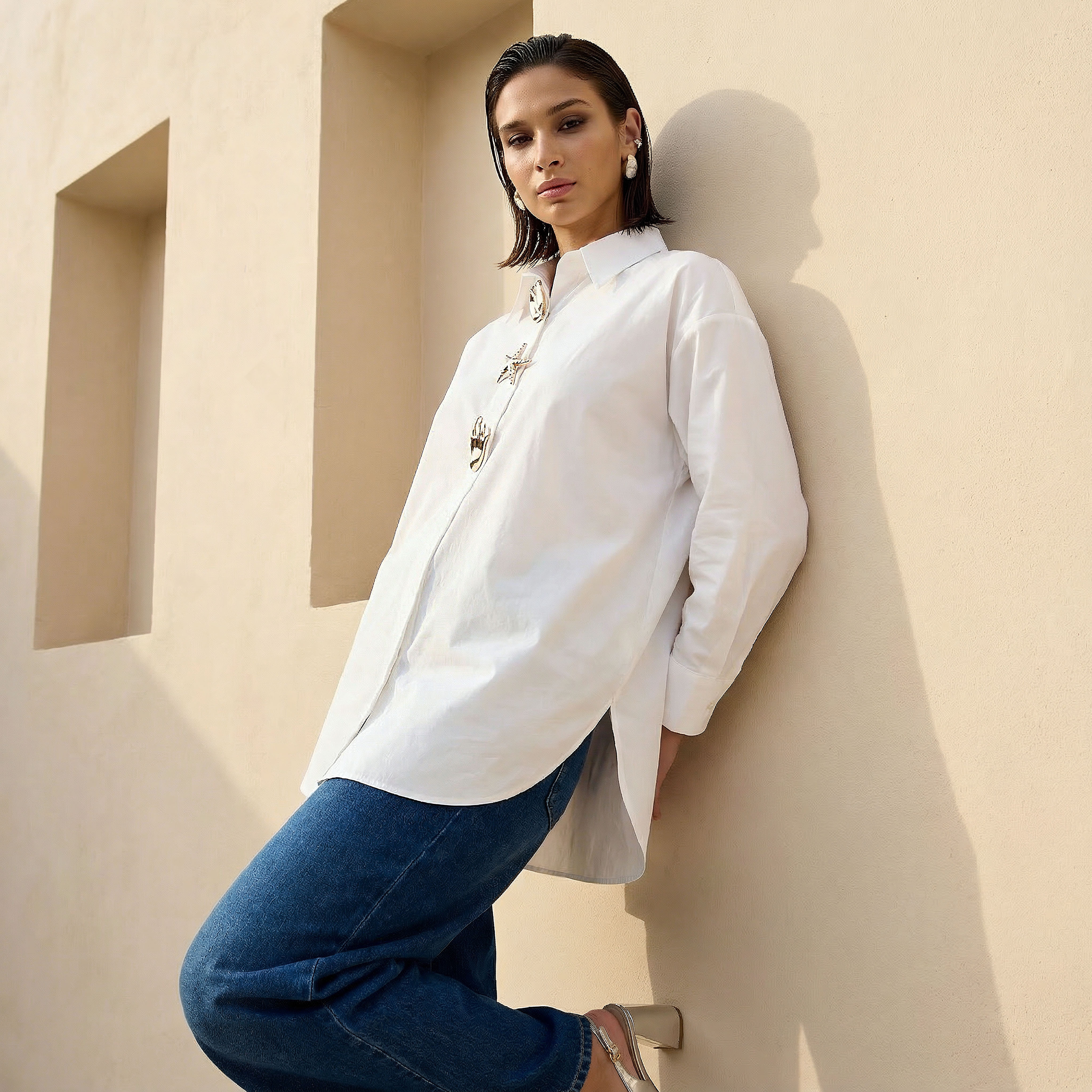2Xtremz Cotton Shirt with Embellished Detail-women-clothing-shirtsandblouses-shirts-image-1