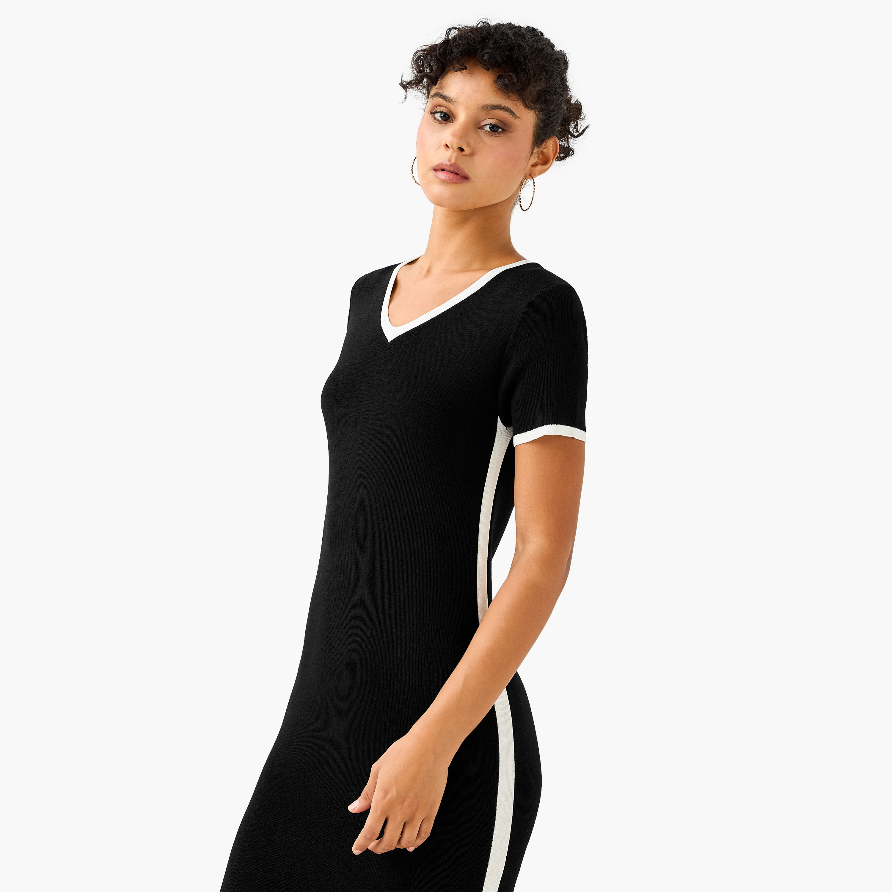 2Xtremz Bodycon Midi Dress with Trim Design-women-clothing-dresses-image-5