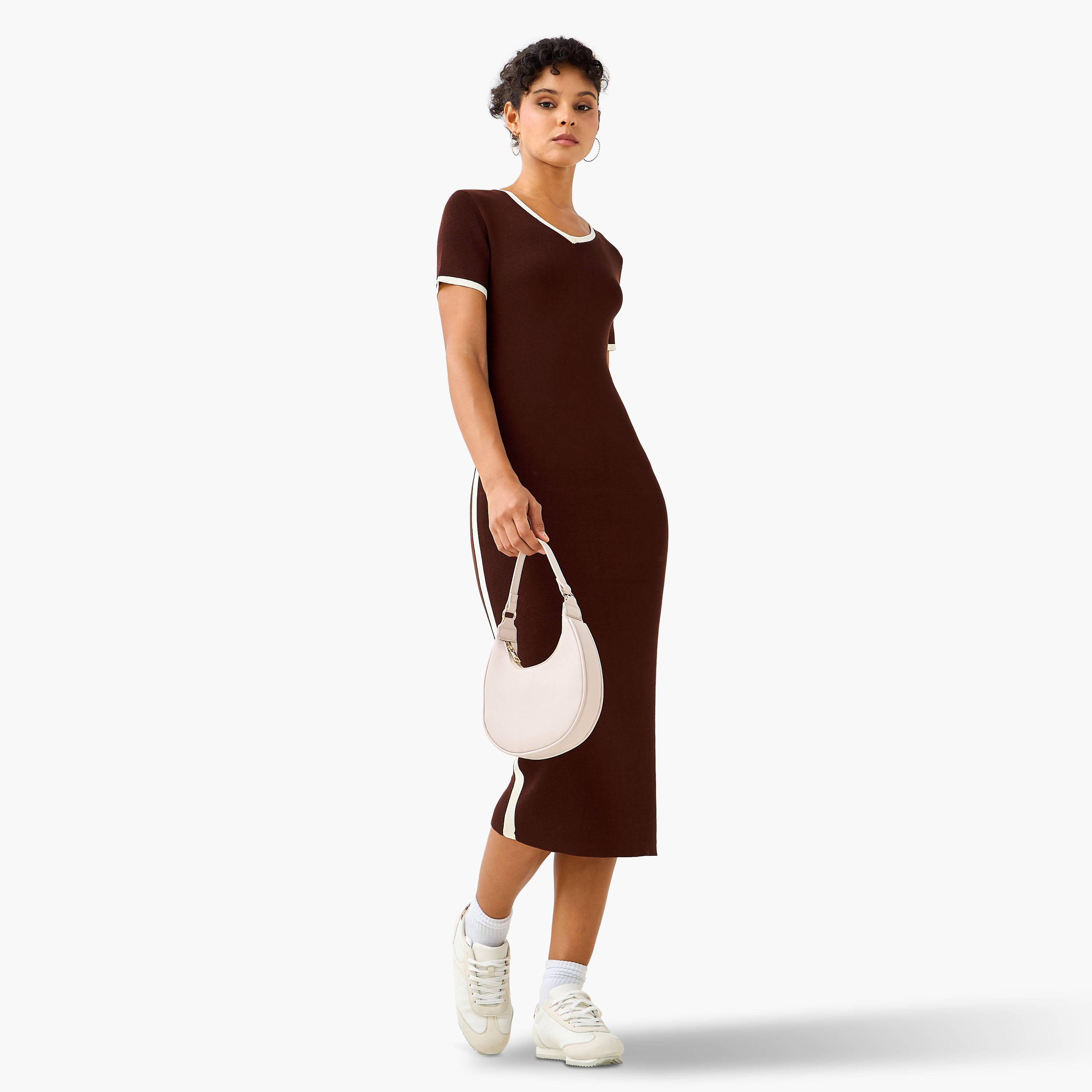 2Xtremz Bodycon Midi Dress with Trim Design-women-clothing-dresses-image-2