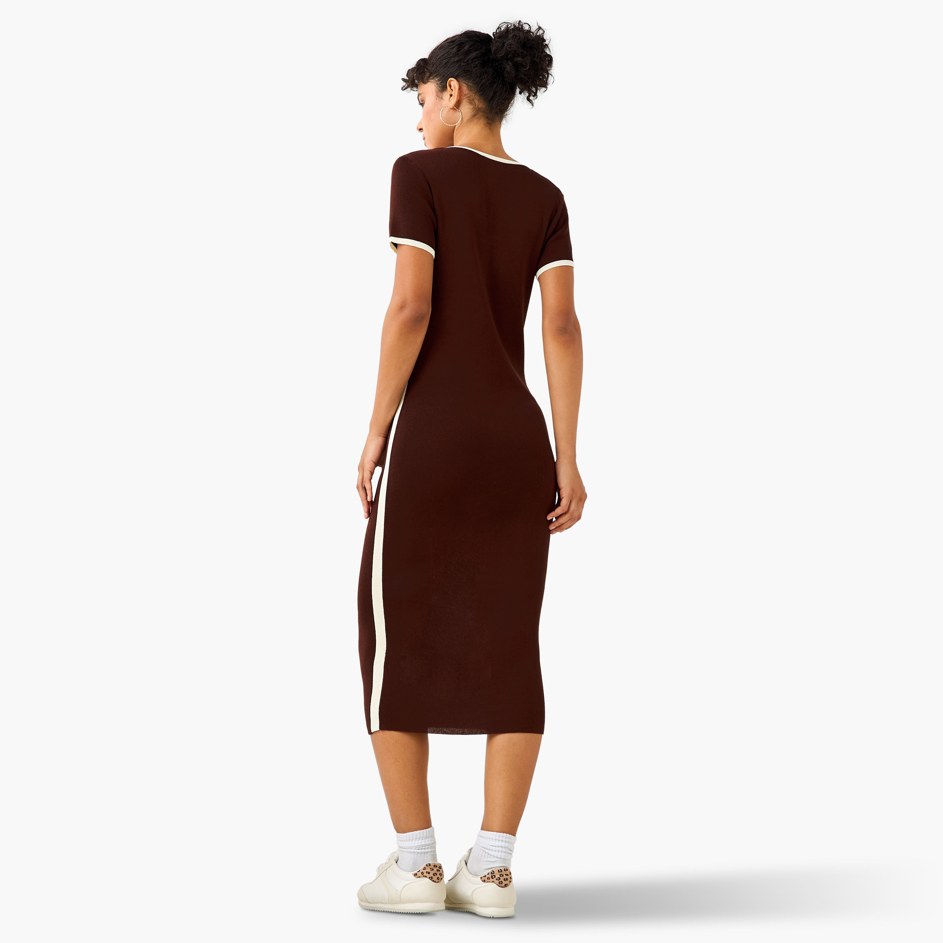 2Xtremz Bodycon Midi Dress with Trim Design-women-clothing-dresses-image-3