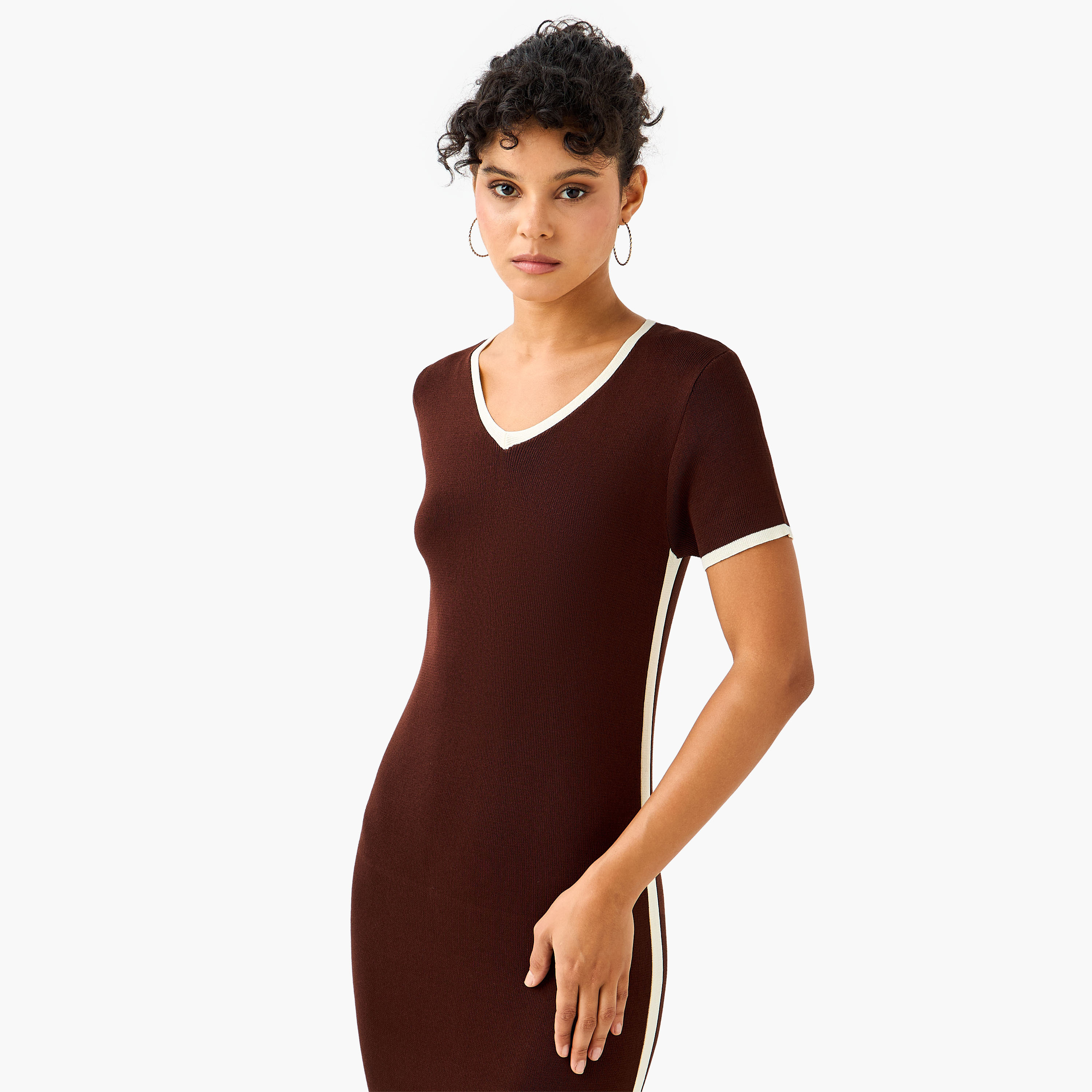 2Xtremz Bodycon Midi Dress with Trim Design-women-clothing-dresses-image-5