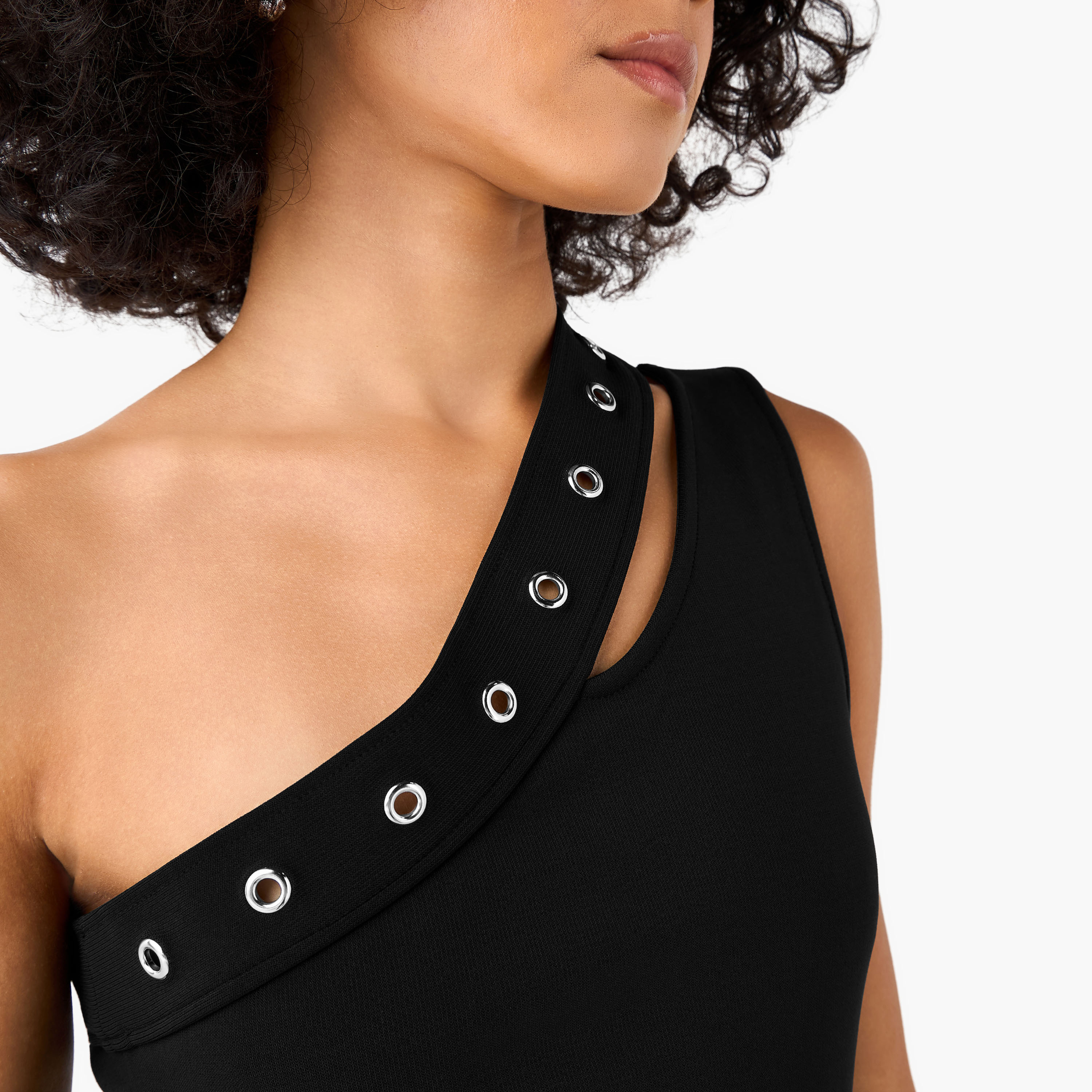 2Xtremz One Shoulder Midi Bodycon Dress with Rivet Detail-women-clothing-dresses-image-5