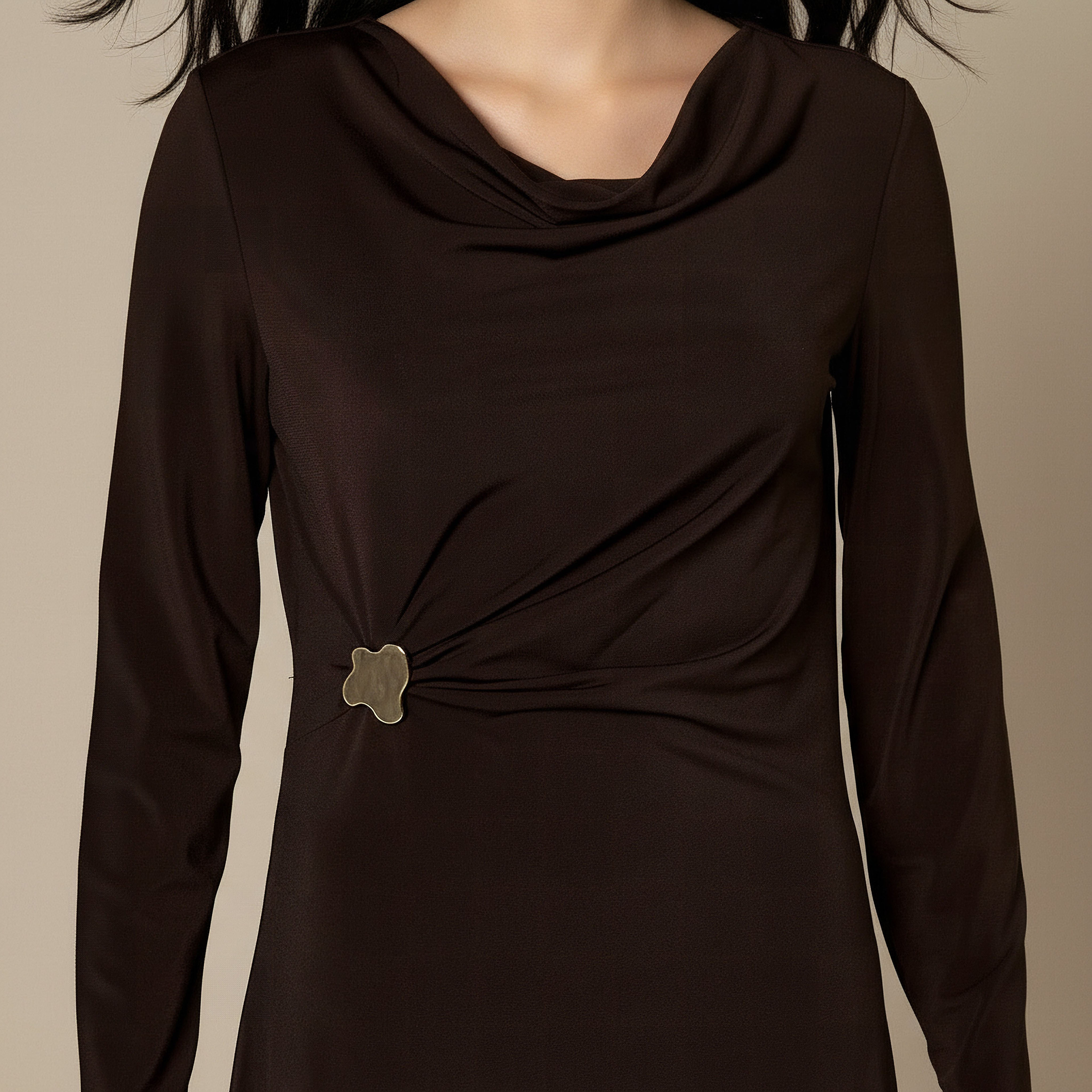 2Xtremz Midi A-line Dress with Cowl Neck-women-clothing-dresses-image-4