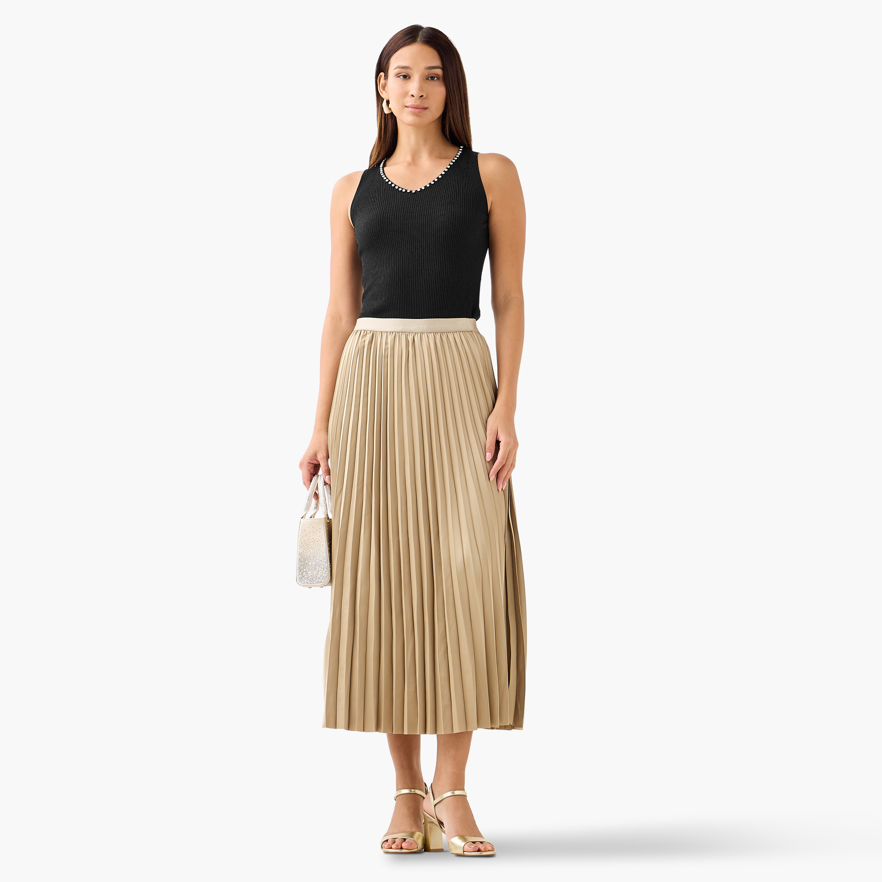 2Xtremz Maxi Pleated Skirt with Elasticated Waist-women-clothing-bottoms-skirts-image-4