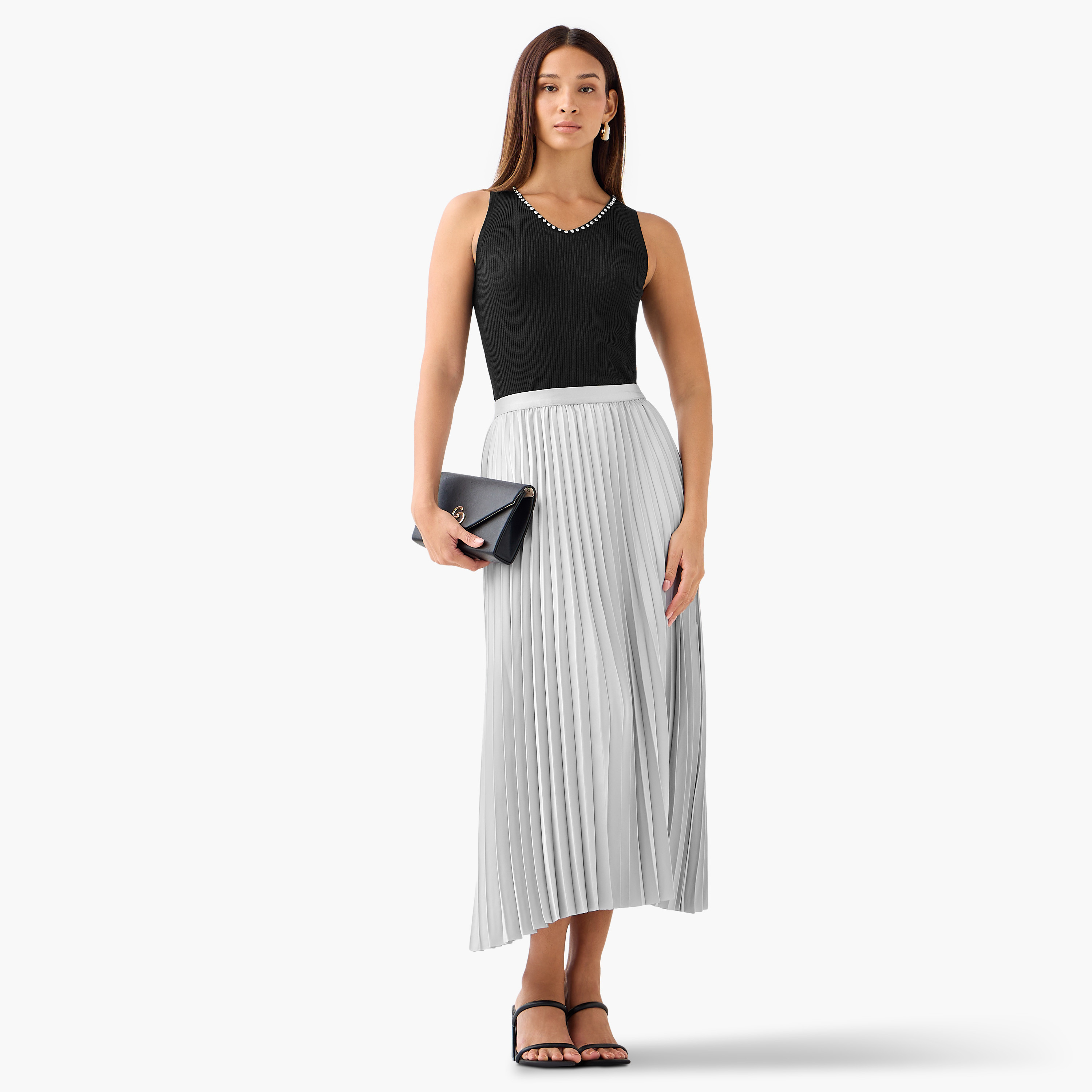 2Xtremz Maxi Pleated Skirt with Elasticated Waist-women-clothing-bottoms-skirts-image-4