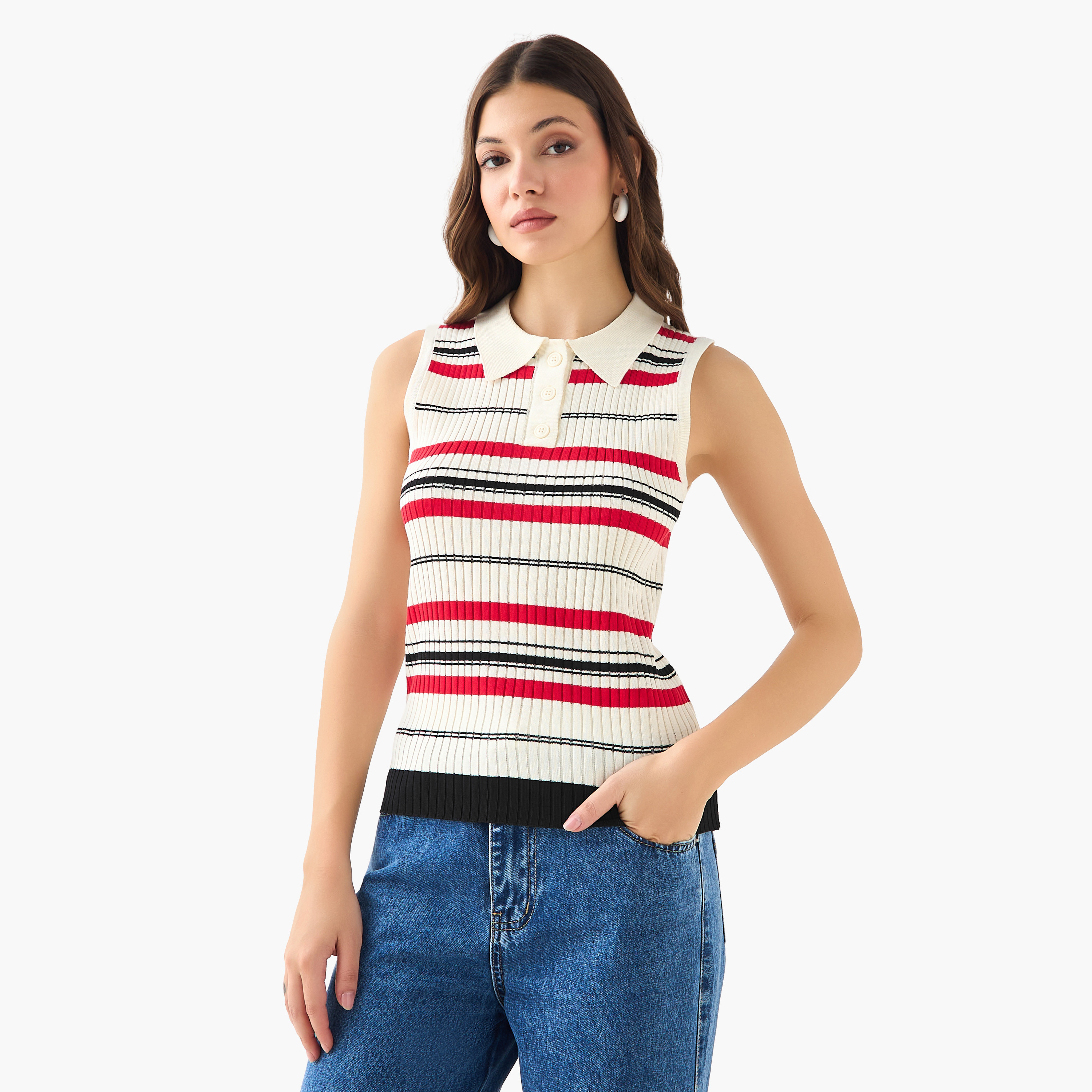 بلوزة مضلعة من تو إكستريمز-women-clothing-tshirts-image-2