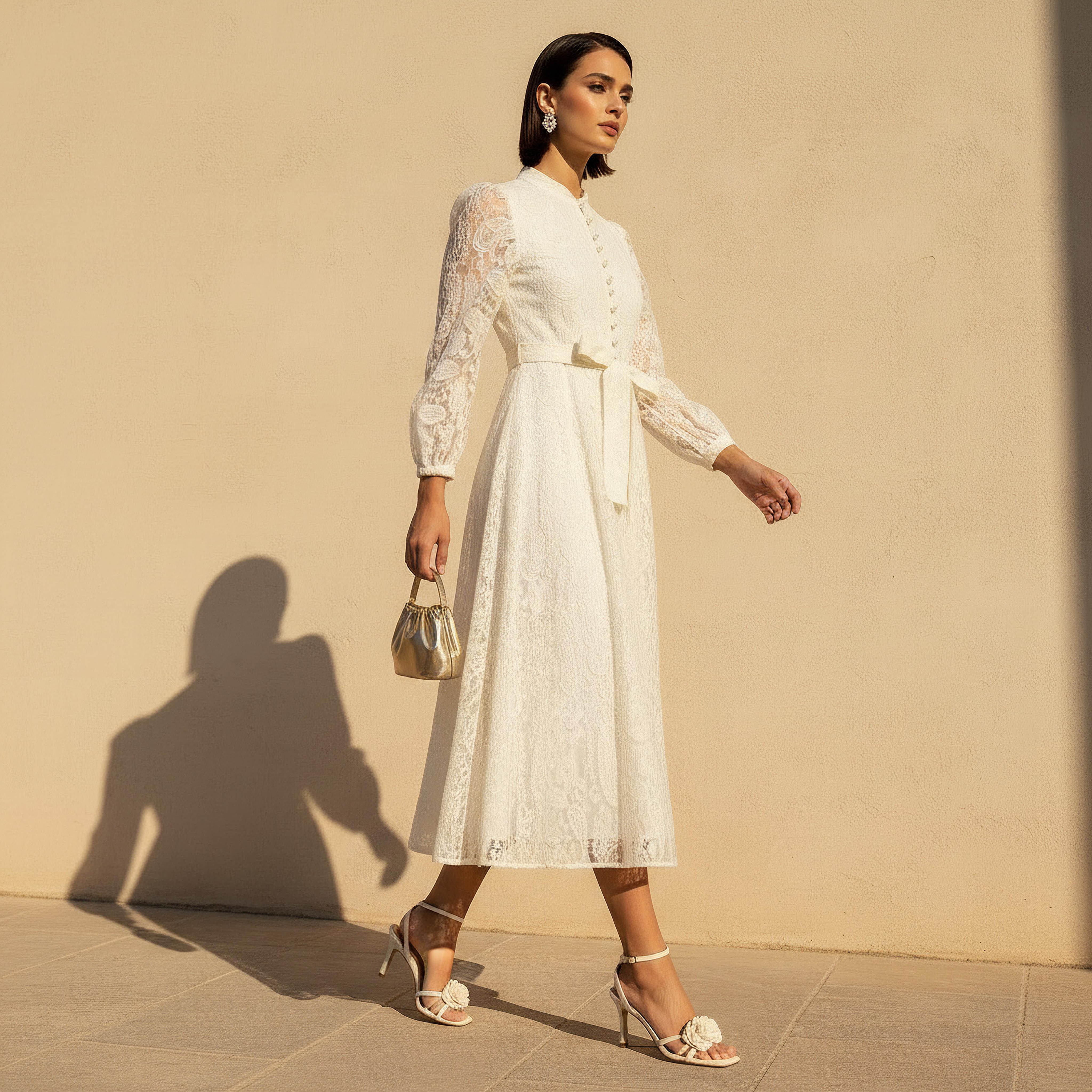 2Xtremz A-line Midi Dress with Paisley Embroidery and Tie-Up Belt-women-clothing-dresses-image-2