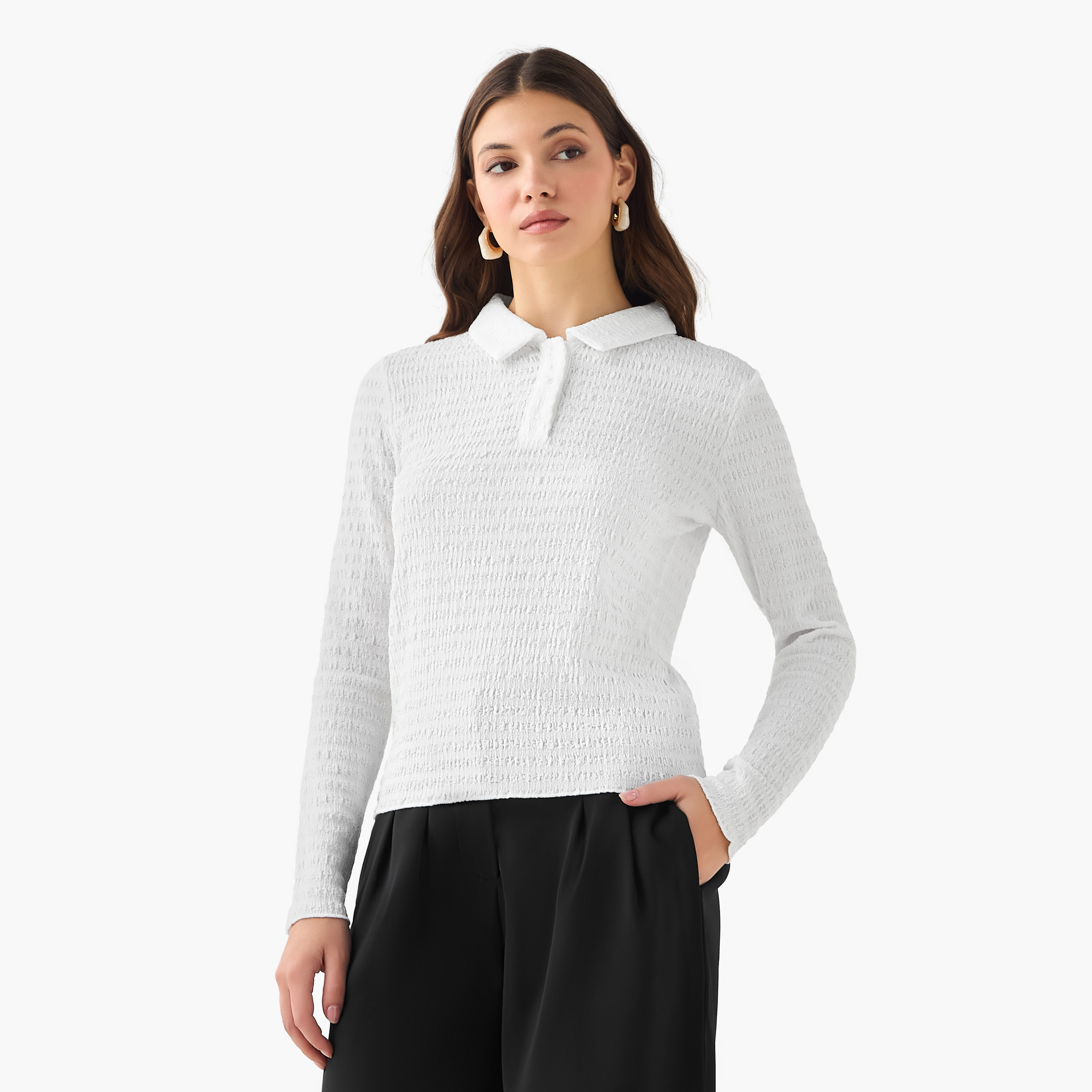 2Xtremz Polo Top with Texture-women-clothing-tshirts-image-4