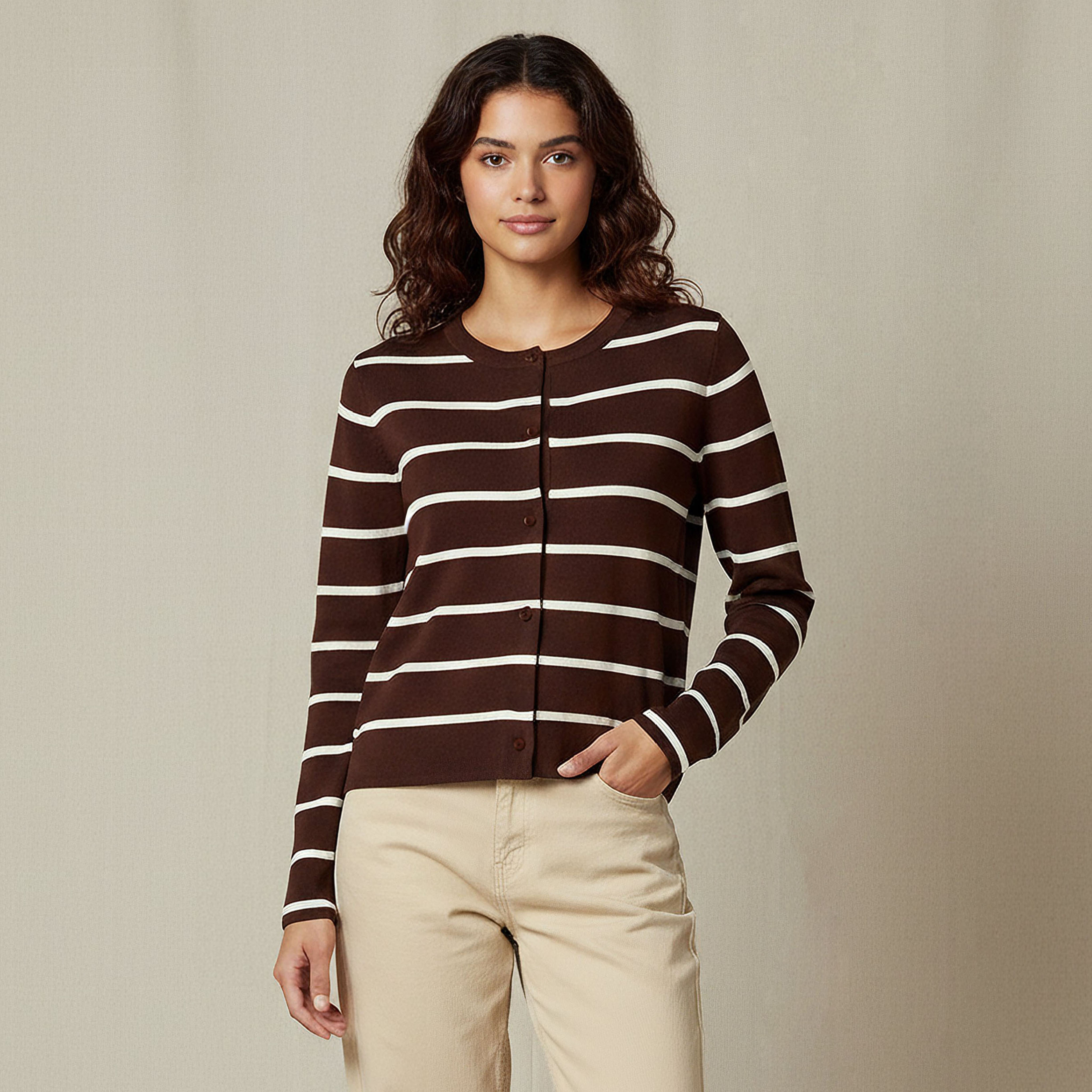 2Xtremz Striped Round Neck Cardigan-women-winterwear-cardigansandjumpers-cardigans-image-1