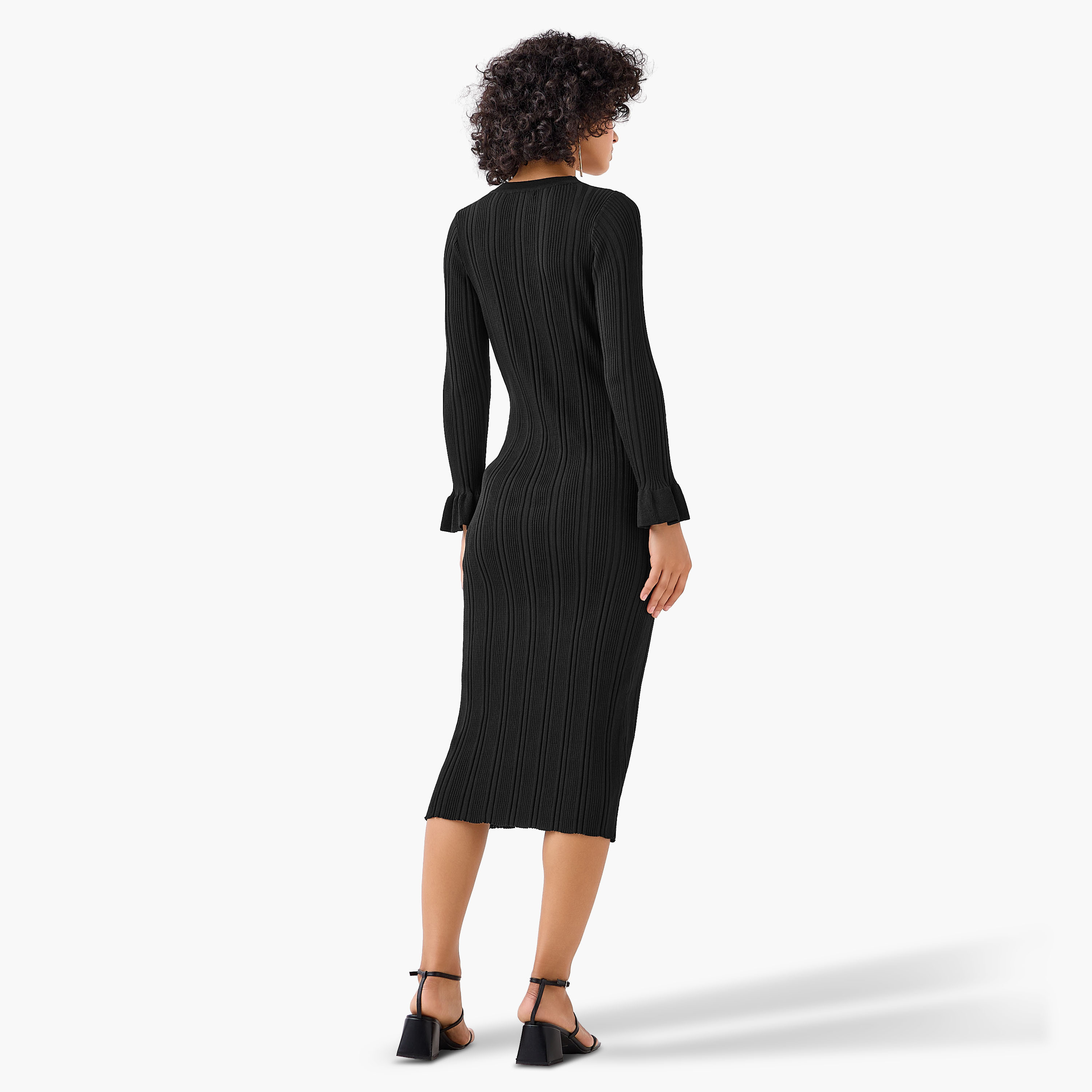 2Xtremz Bodycon Midi Dress with V-neck-women-clothing-dresses-image-3