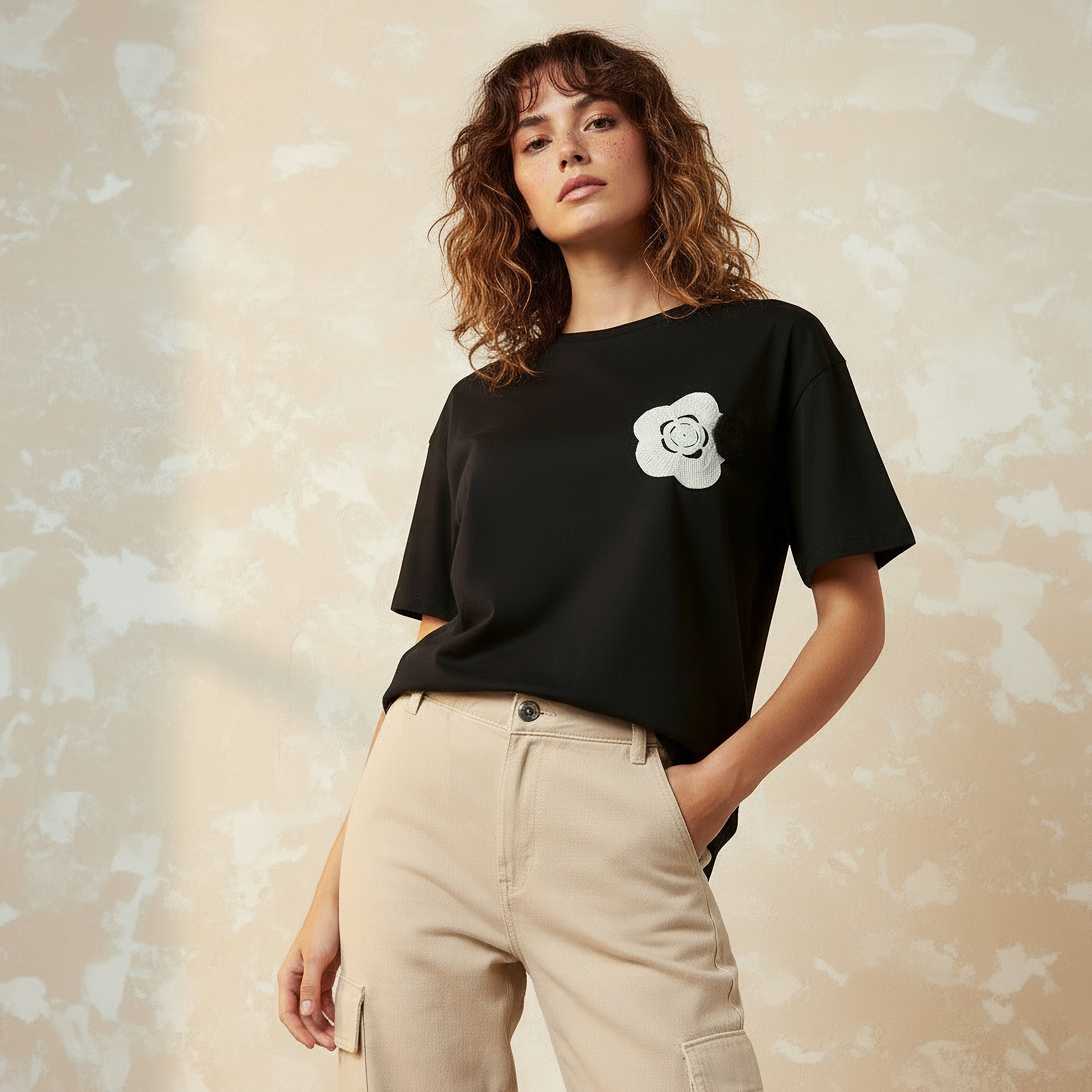 2Xtremz T-shirt with Crochet Applique Detail-women-clothing-tshirts-image-1