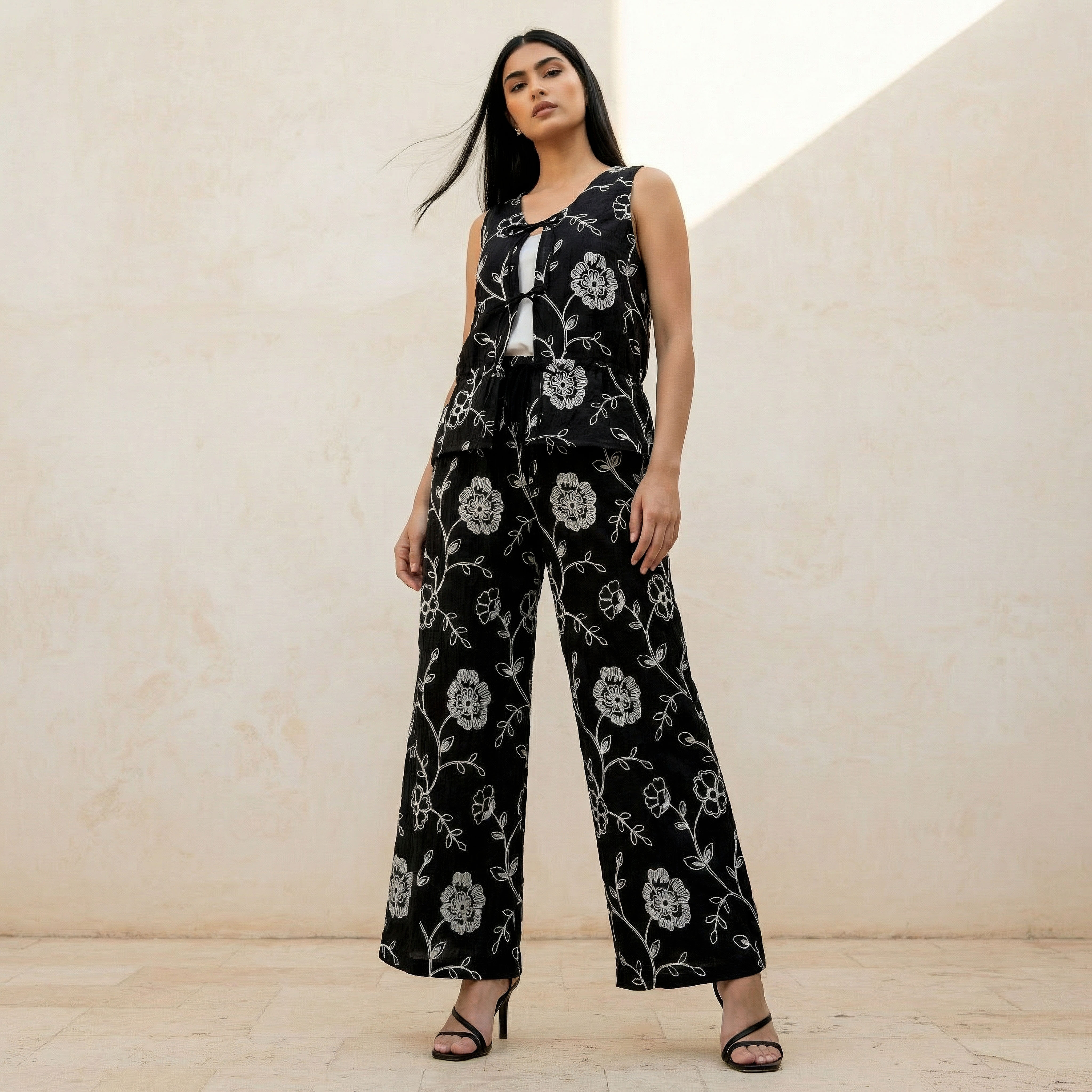 2Xtremz Drawstring Waist Embroidered Pants-women-clothing-coordsets-image-3