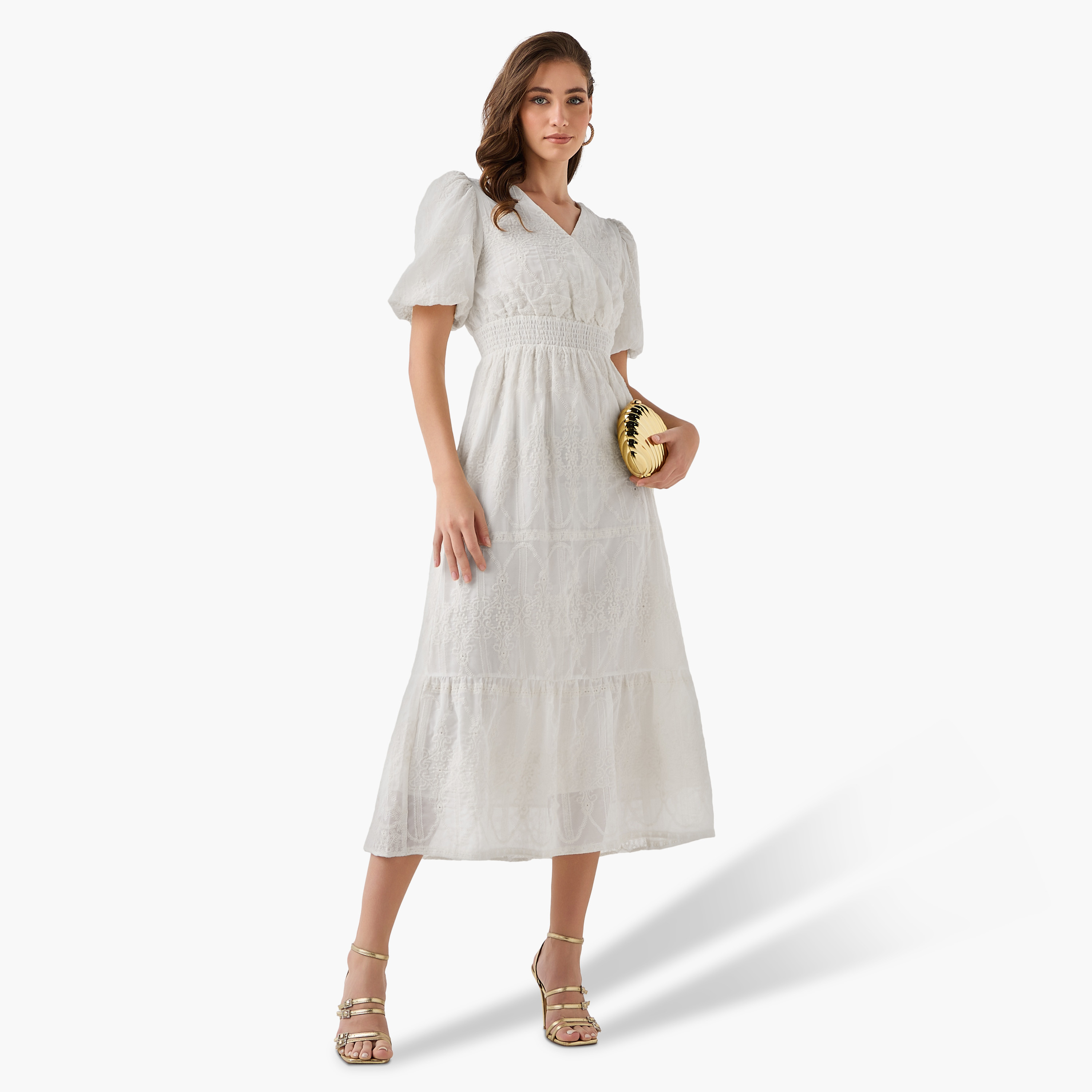 2Xtremz Midi Dress with Puff Sleeves and Embroidery-women-clothing-dresses-image-6