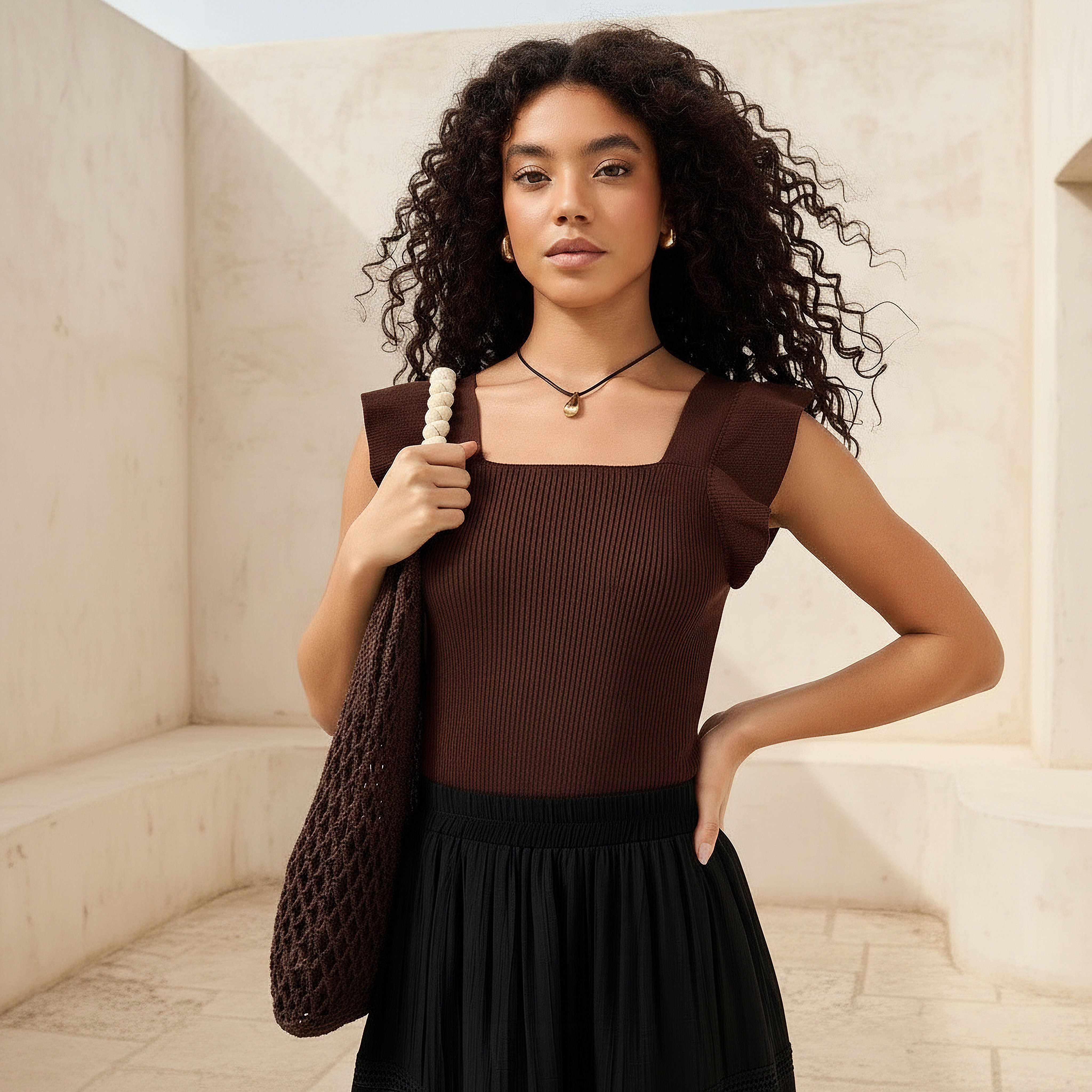 2Xtremz Sleeveless Top with Ribbed Ruffle Detail-women-clothing-shirtsandblouses-blouses-image-1