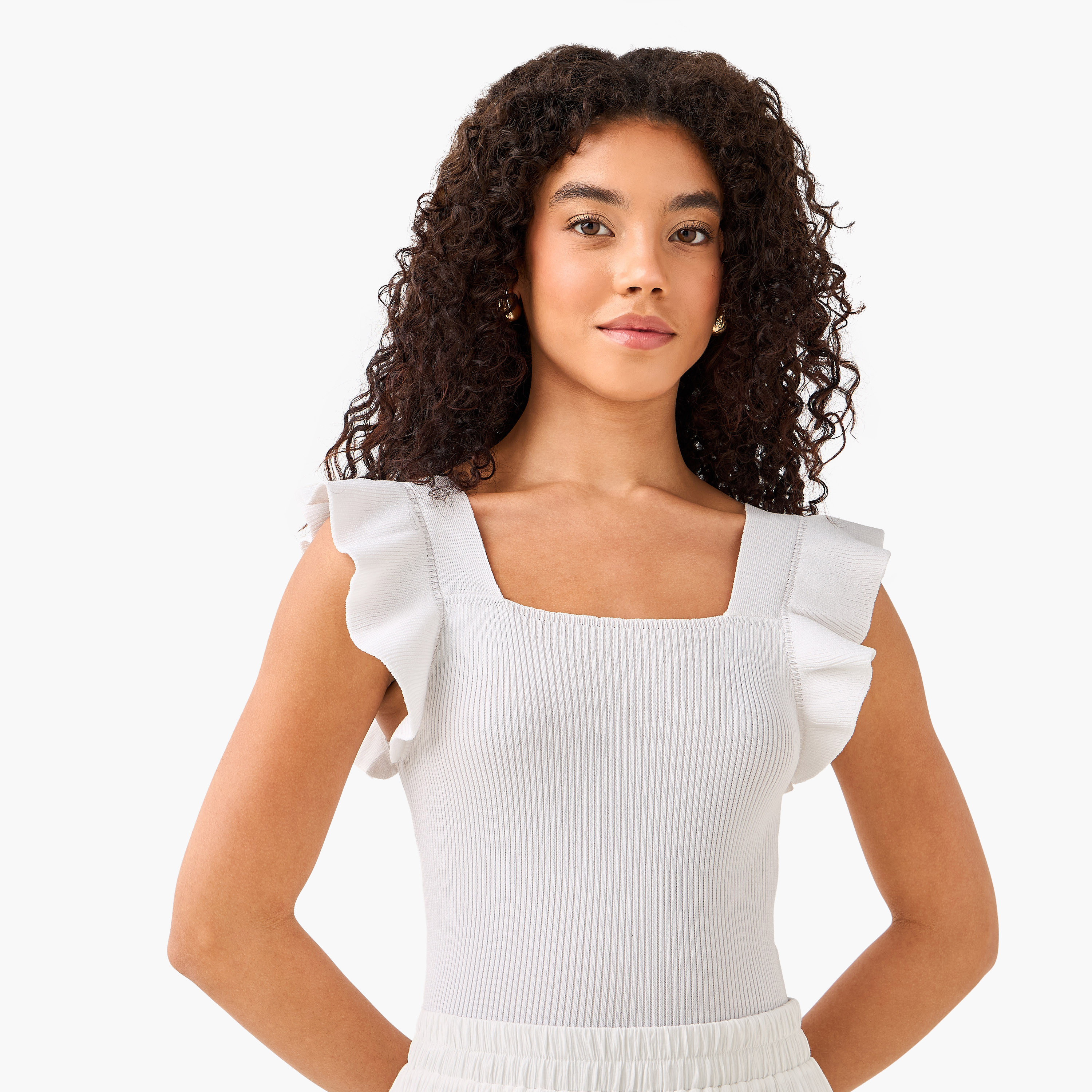 بلوزة بدون أكمام بتفاصيل كشكش مضلّعة من تو إكستريمز-women-clothing-shirtsandblouses-blouses-image-3