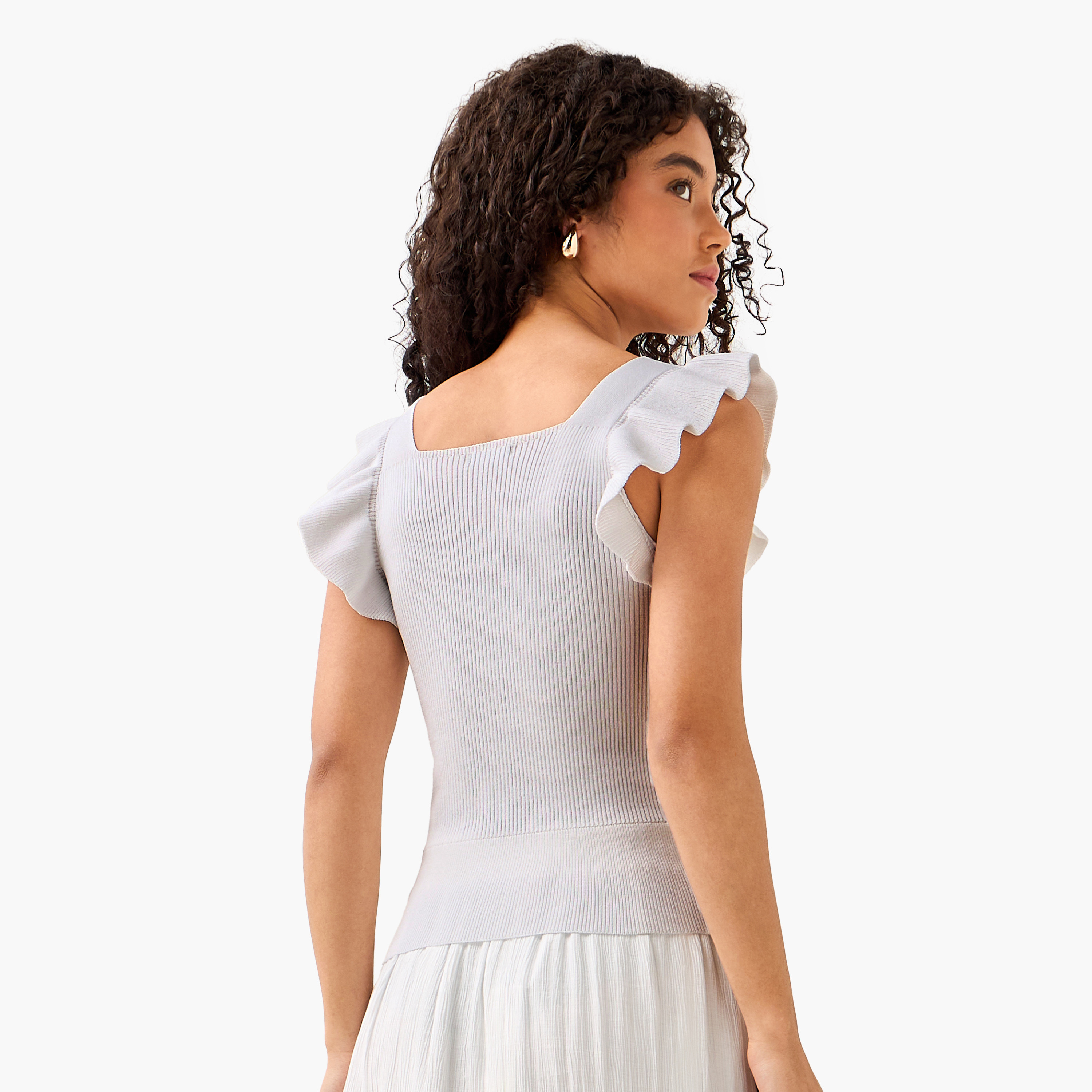 بلوزة بدون أكمام بتفاصيل كشكش مضلّعة من تو إكستريمز-women-clothing-shirtsandblouses-blouses-image-6