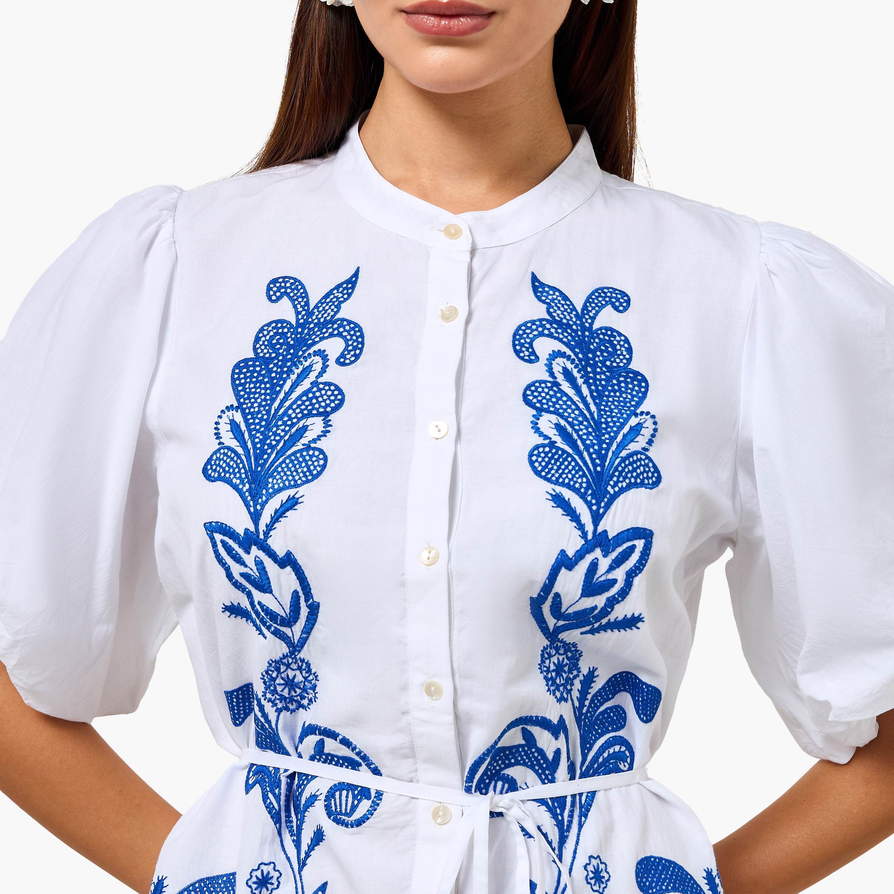 2Xtremz Embroidered Shirt Women Dress Flounce Hemline Cotton-women-clothing-dresses-image-3