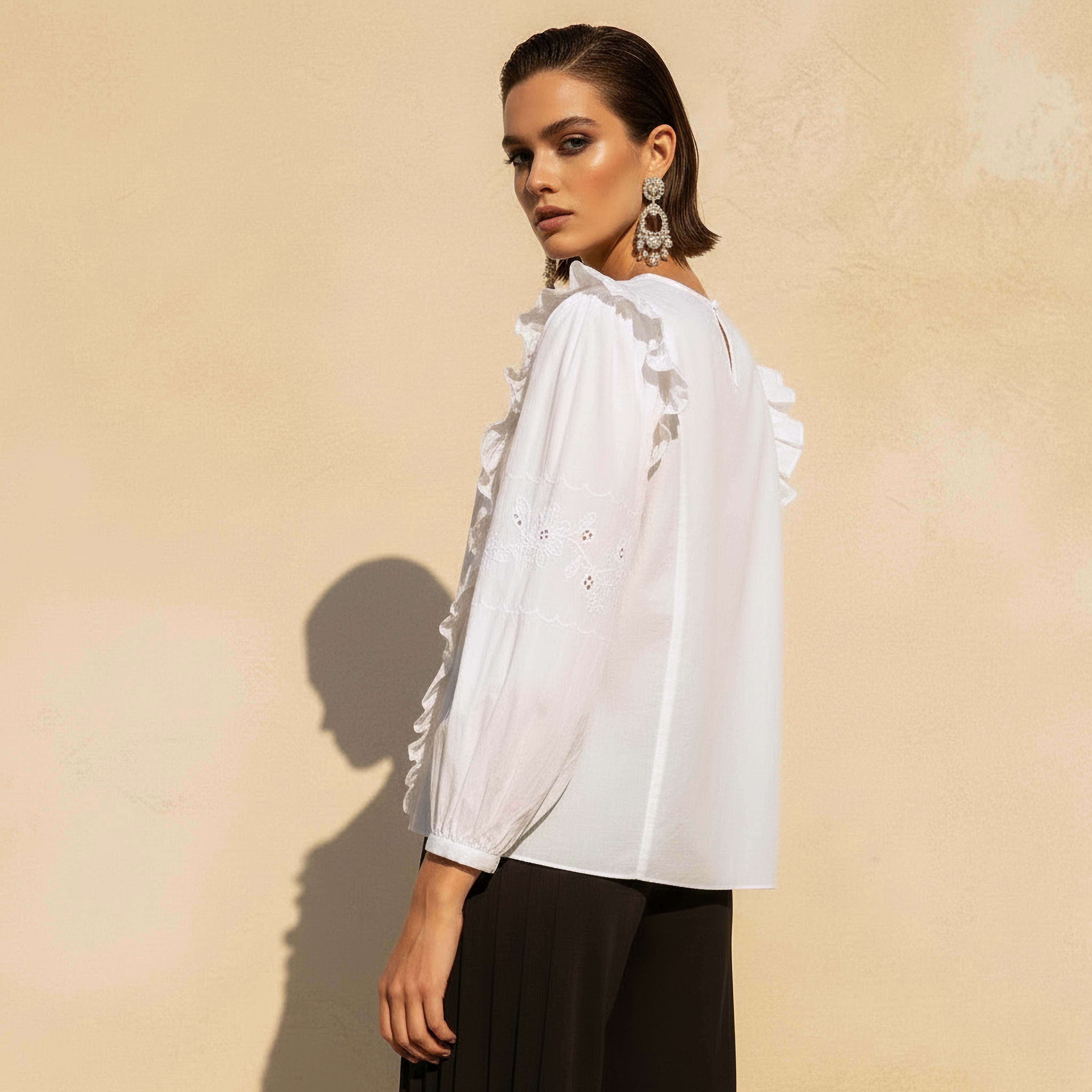 2Xtremz Regular Fit Cotton Top with Schiffli and Ruffle Detail-women-clothing-shirtsandblouses-blouses-image-4